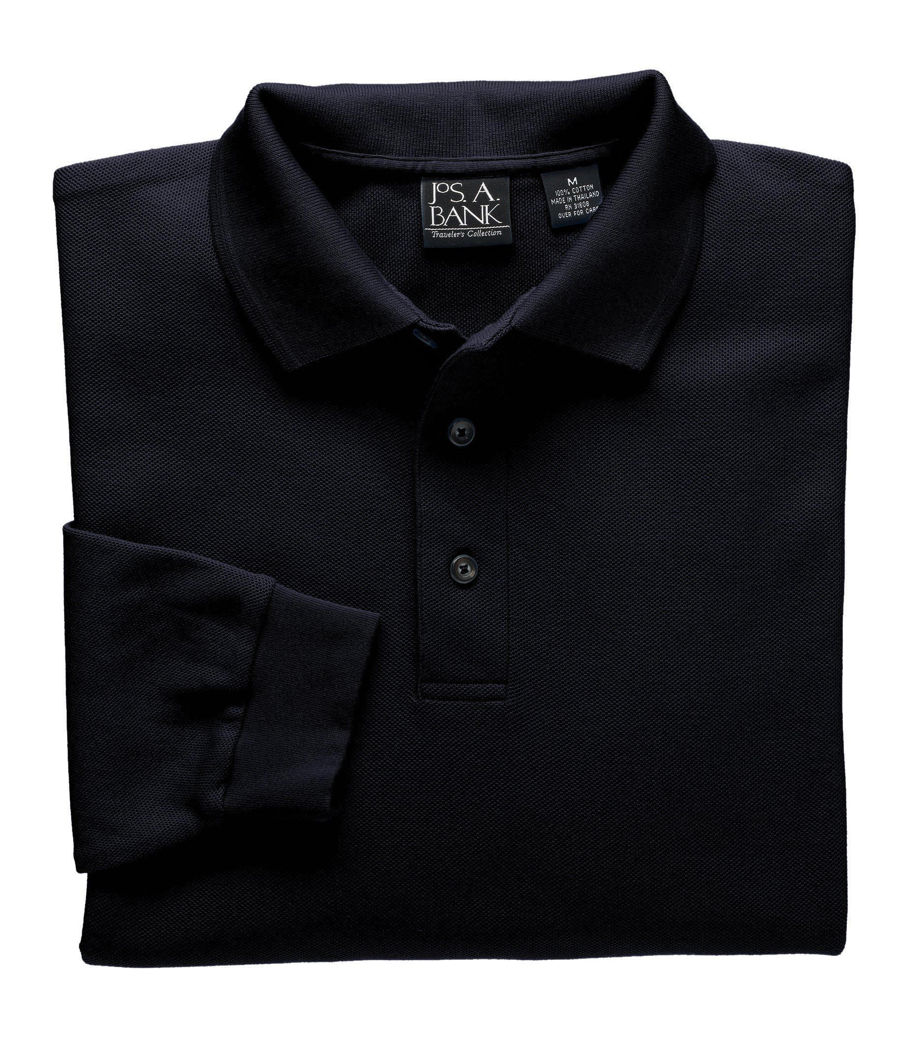 Traveler Long Sleeve Tailored Fit Pique Polo