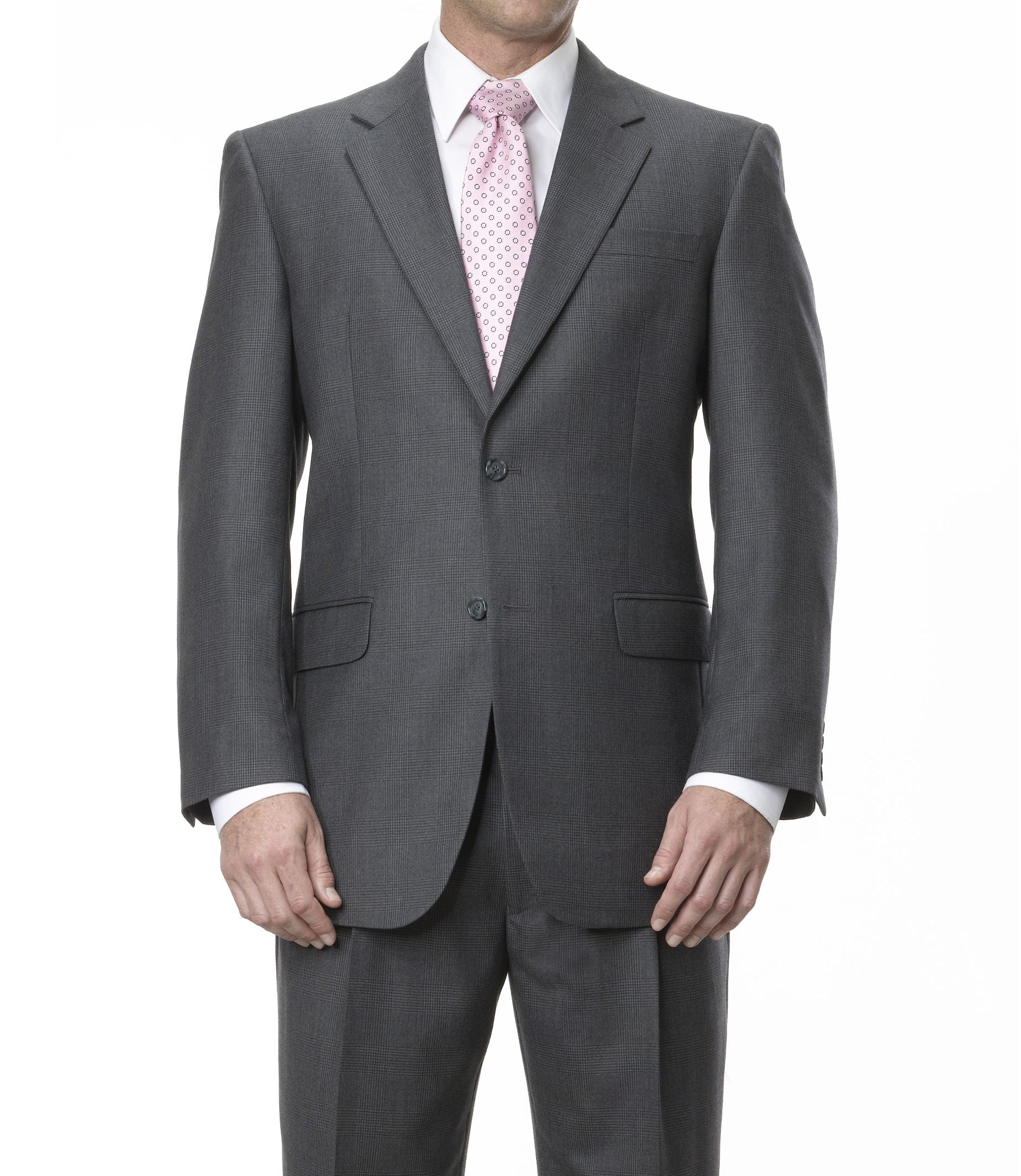 Executive 2-Button Pattern Wool Suit
