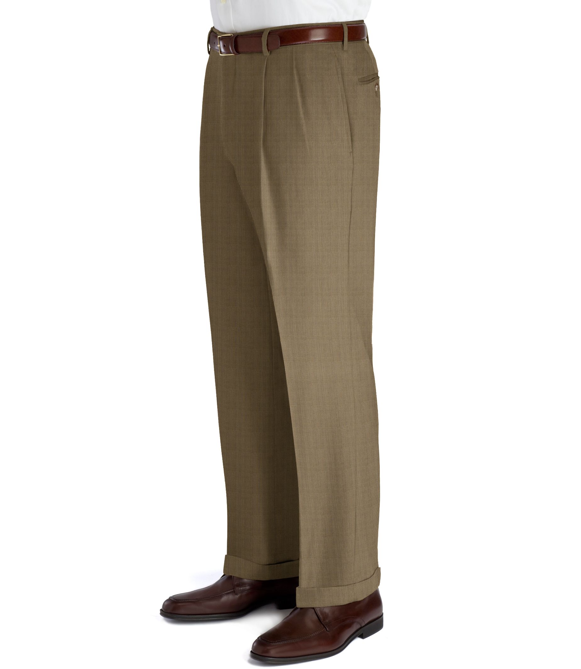 Executive Patterned Wool Pleated Trouser