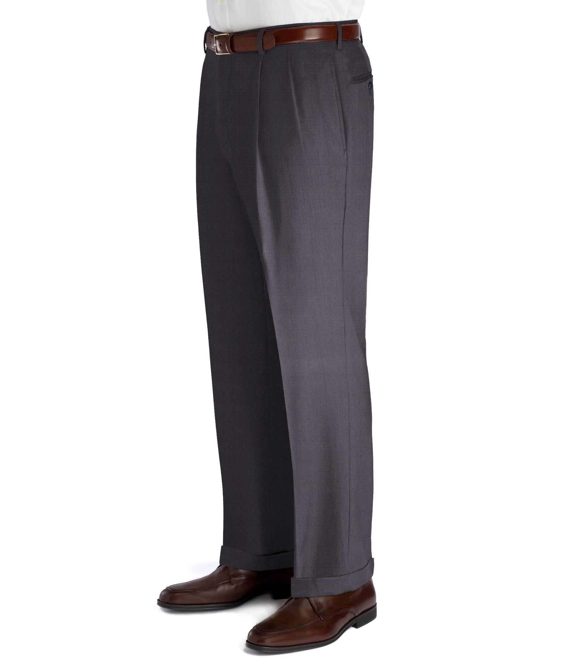 Executive Patterned Wool Pleated Trouser
