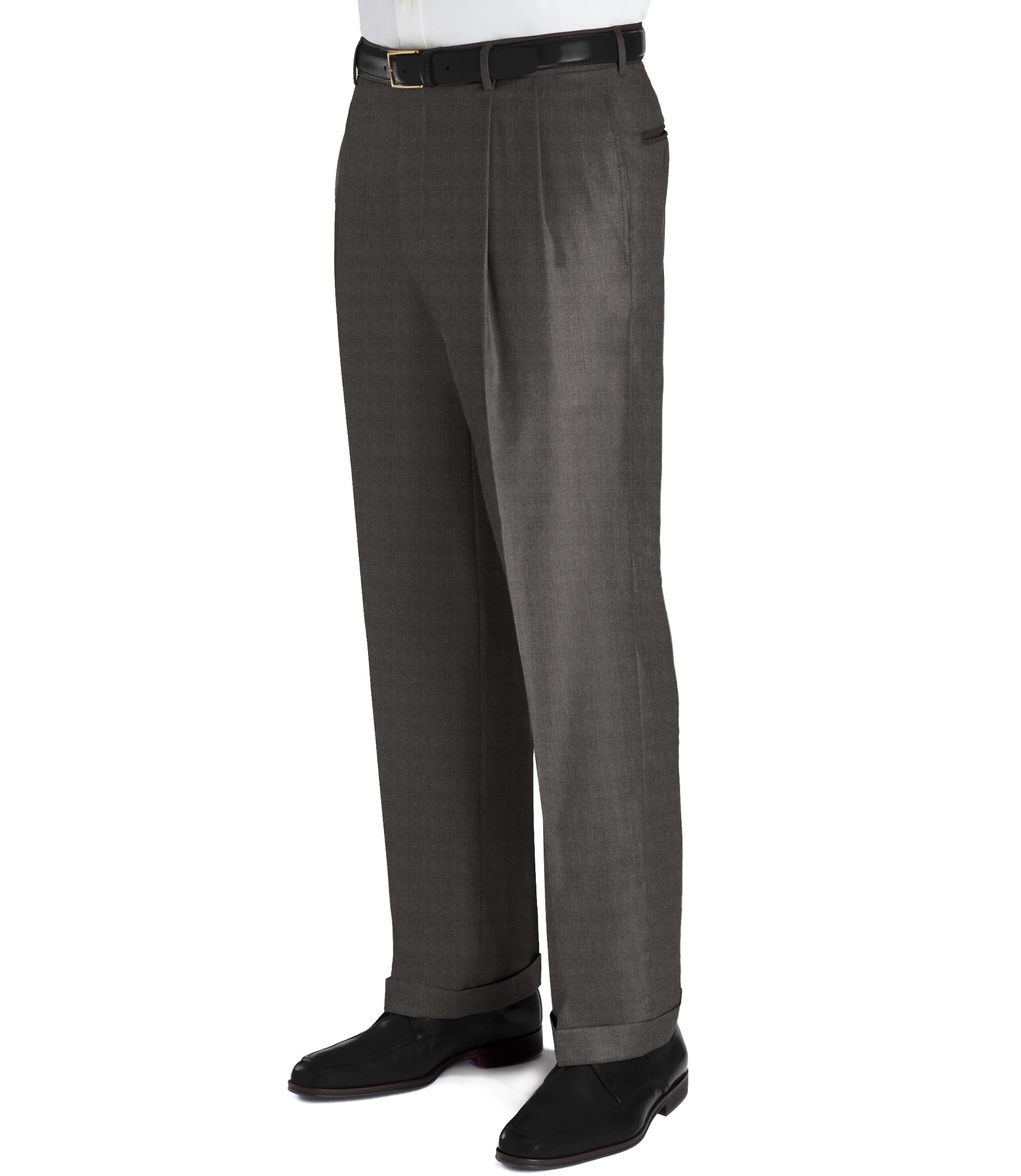 Signature Wool Milled Pleated Trousers