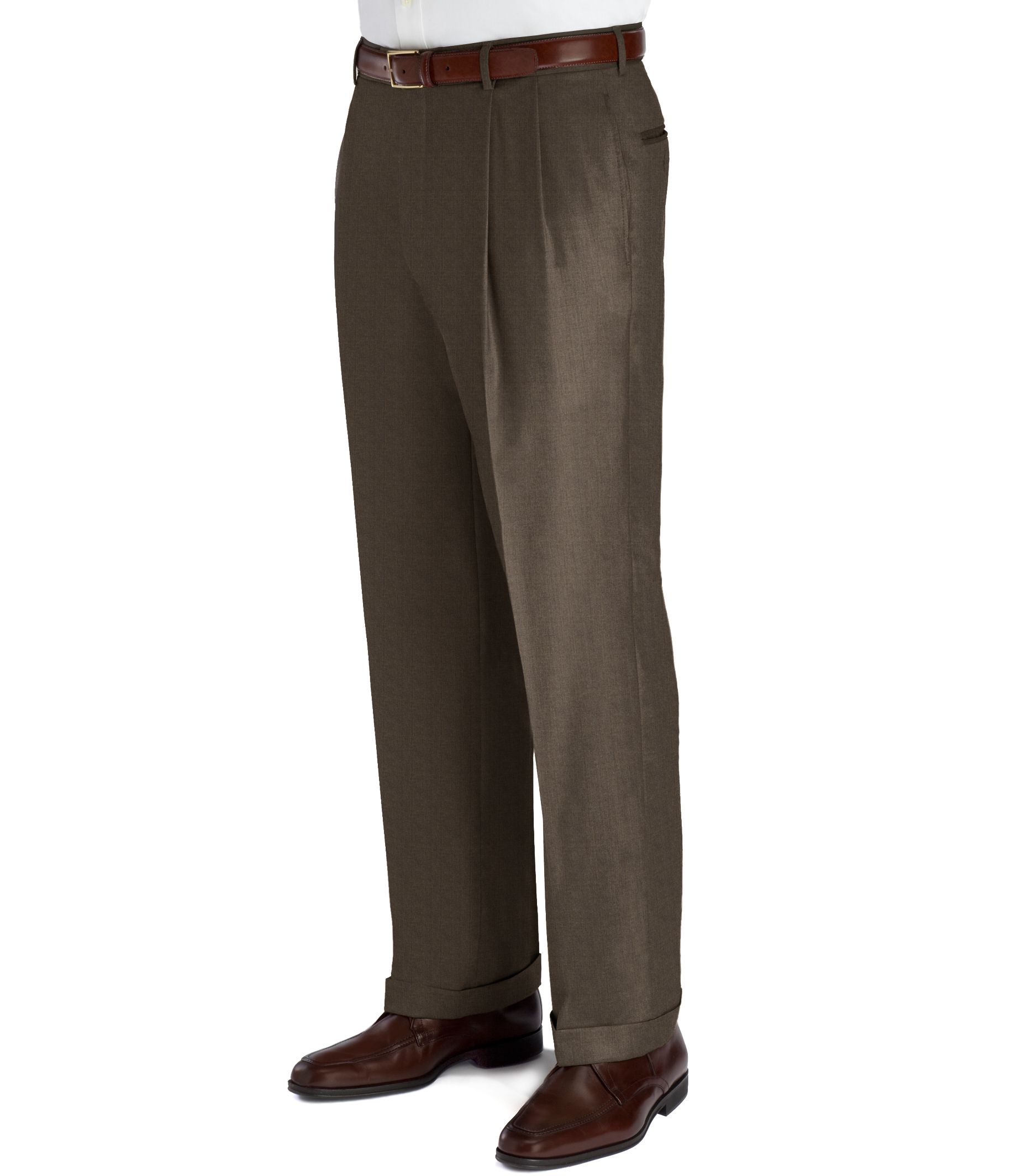 Signature Wool Milled Pleated Trousers