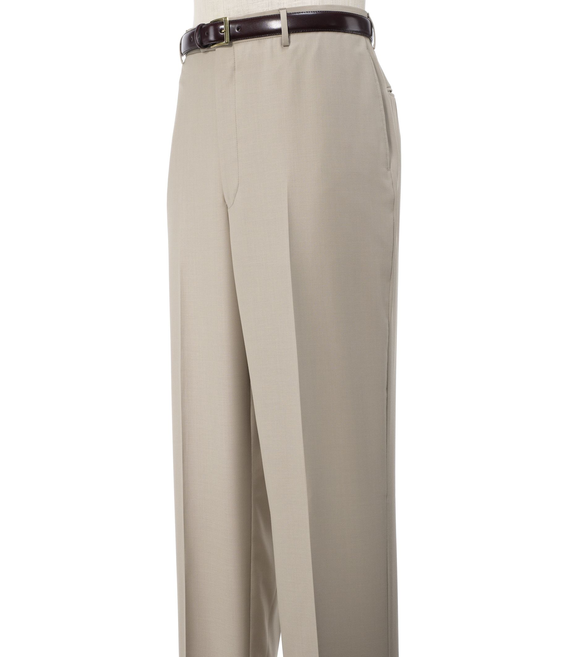 Factory Store Plain Front British Tan Gabardine Pants