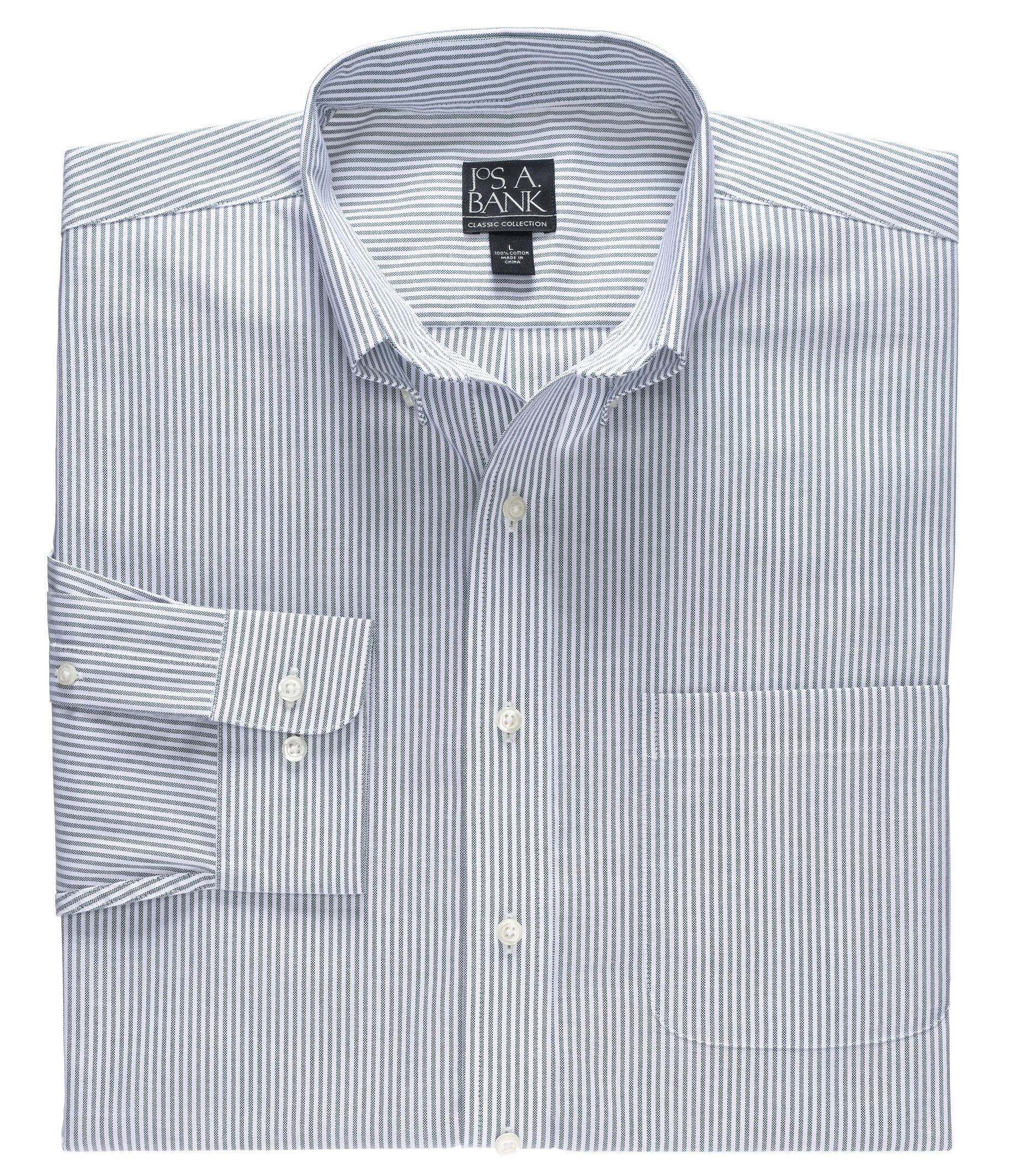 Factory Long Sleeve Easy Care Stripe Oxford Sportshirt-Buy 2 or More: $39 Each