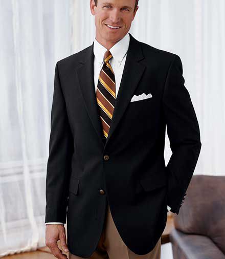Traveler 2-Button Wool Blend Stretch Blazer-Black