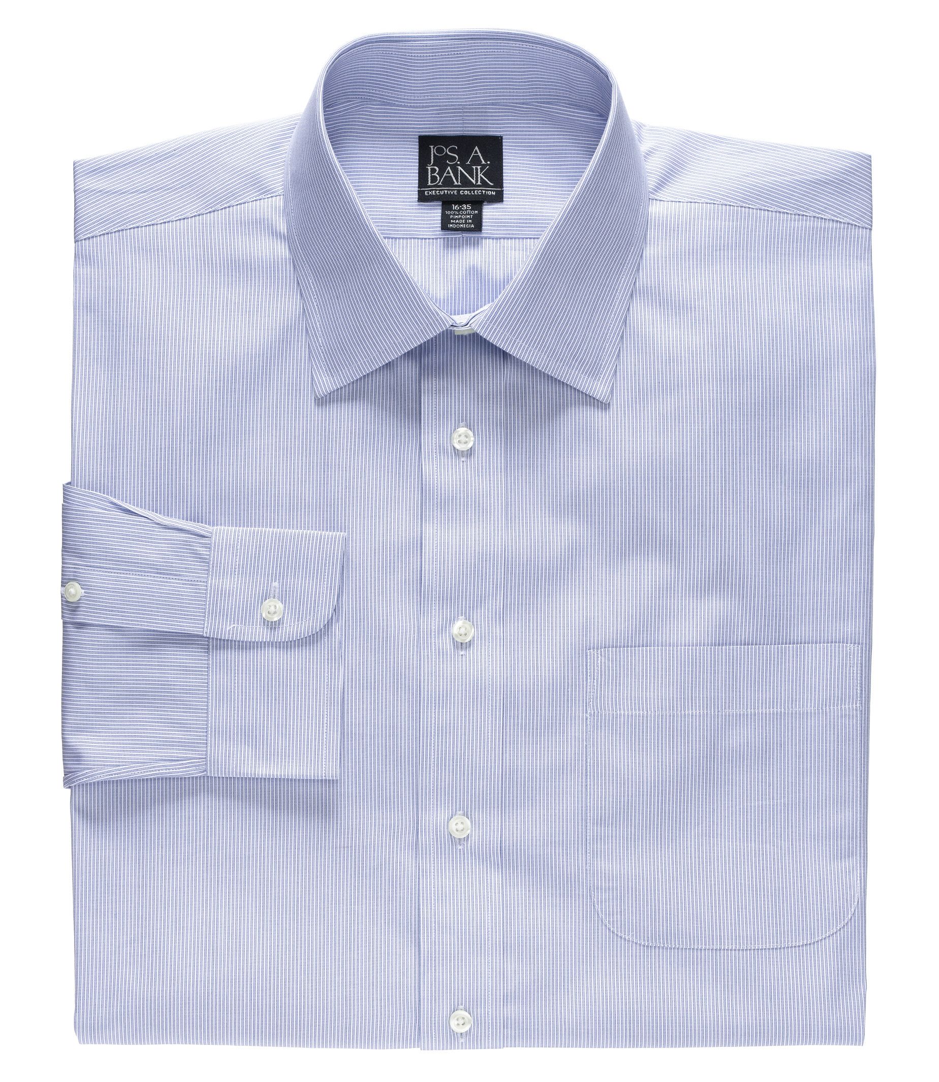 Executive Spread Collar Stripe Dress Shirt