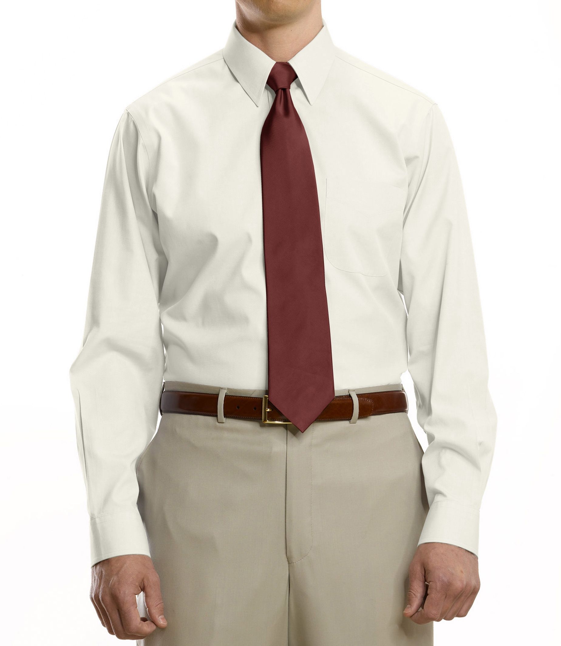 Factory Store Non-Iron Standard Fit Point Collar Dress Shirt