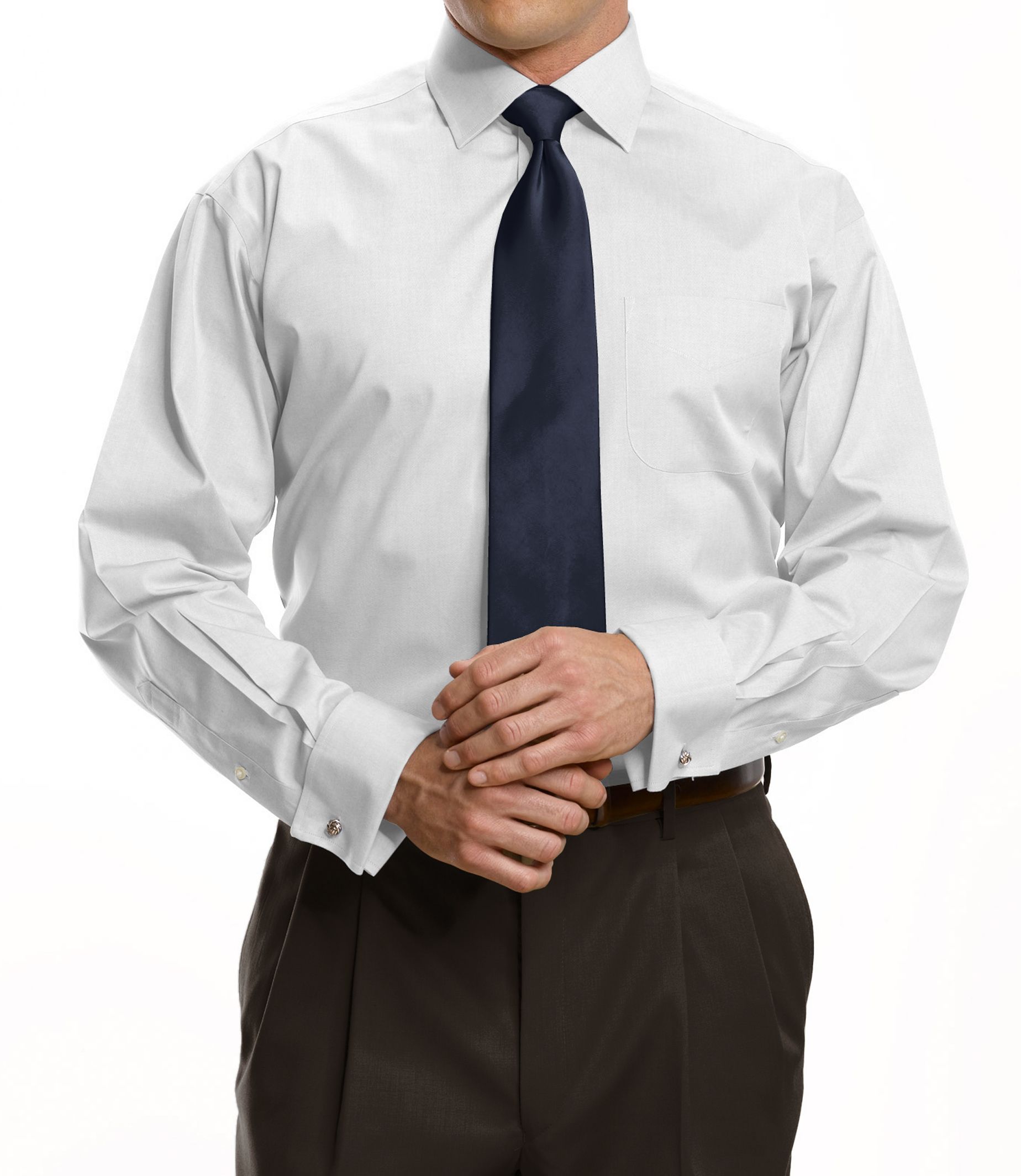 Factory Store Non-Iron Standard Fit Spread Collar/French Cuff Dress Shirt