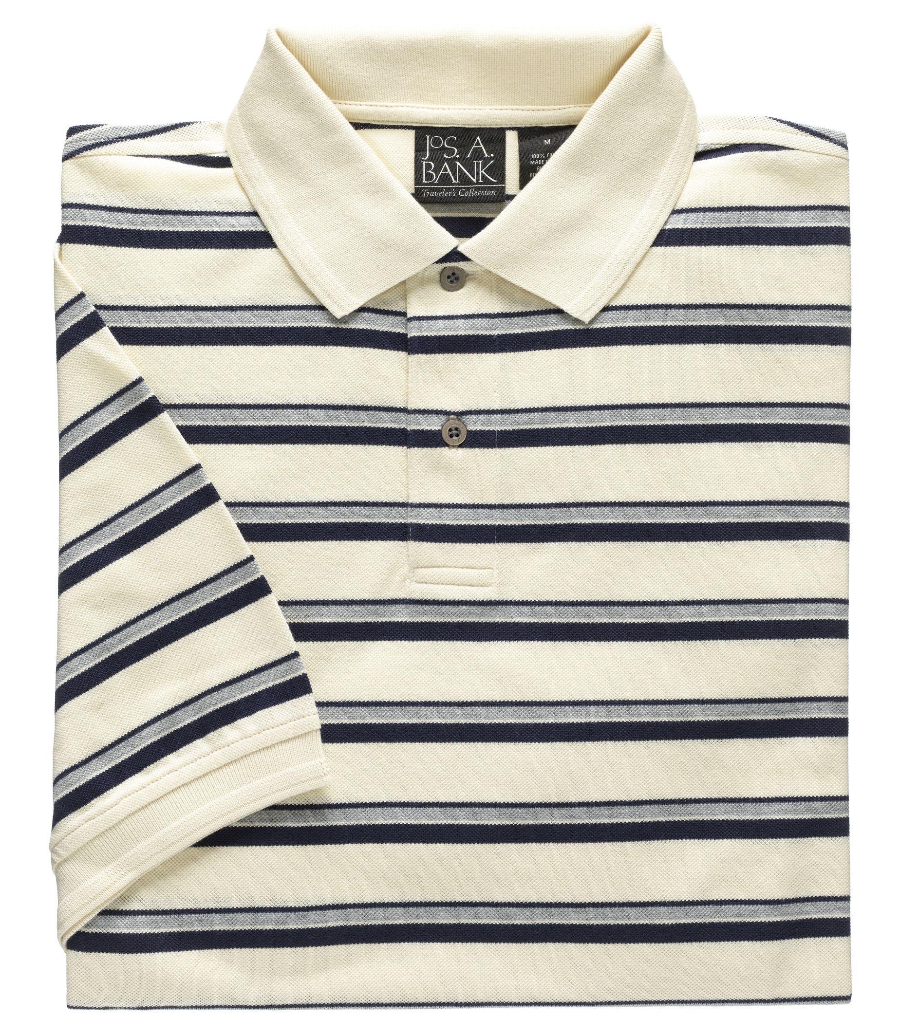 Traveler Striped Short Sleeve Polo $14.99