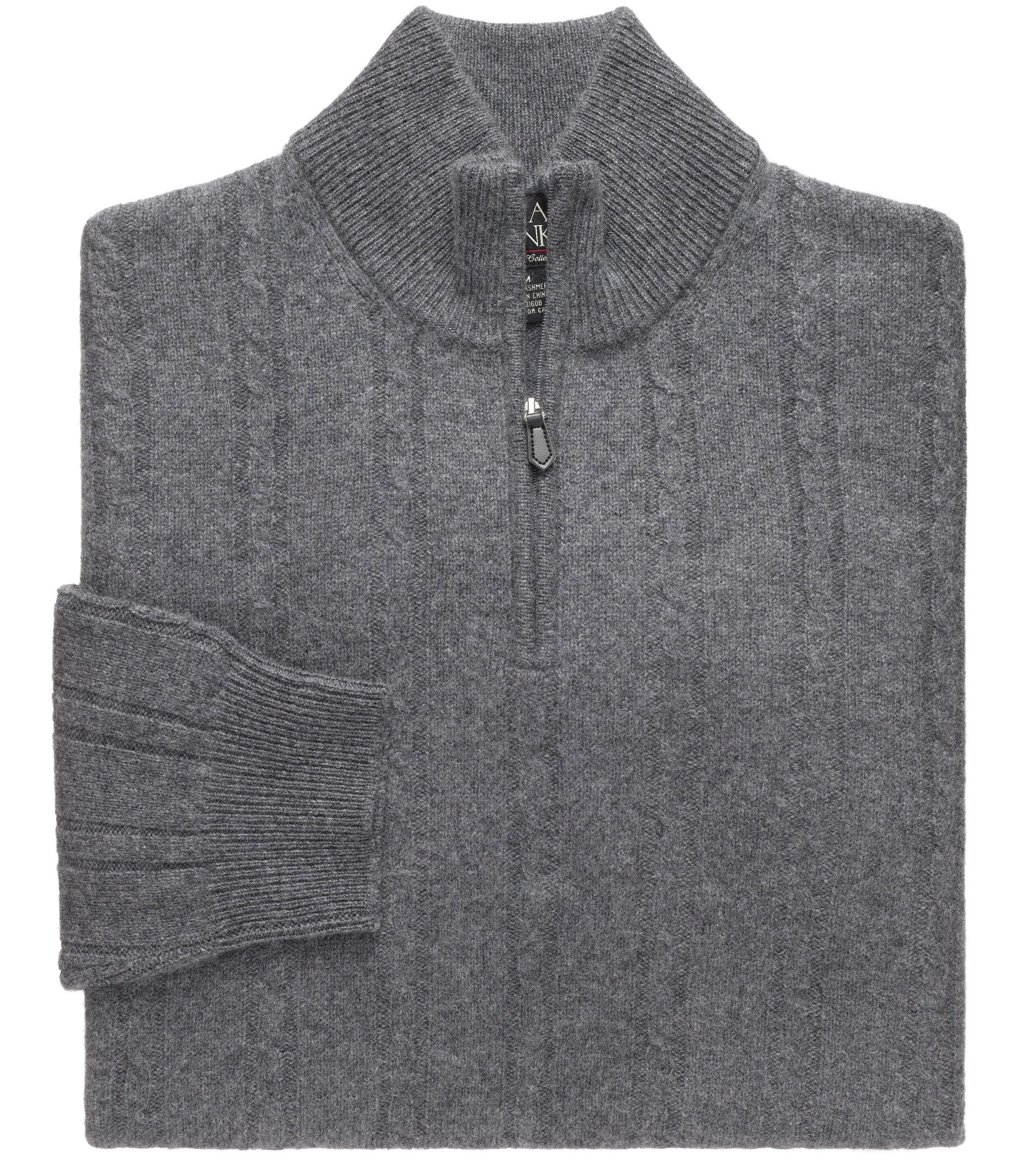 Signature Stain-Resistant Cashmere Cable 1/2 Zip Sweater