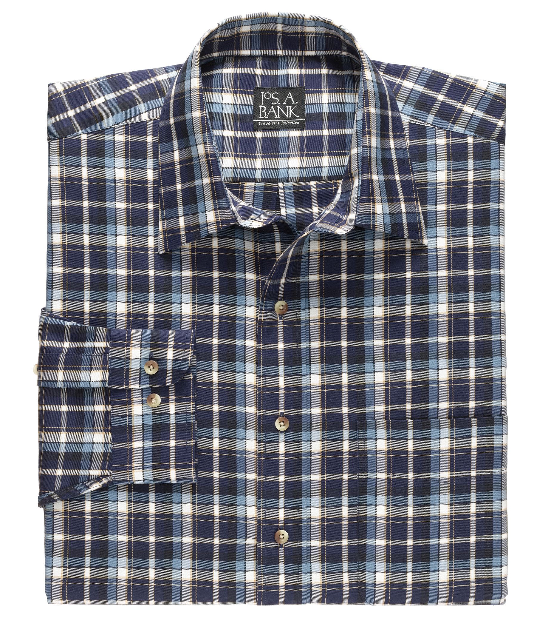 Long Sleeve Traveler Poplin Point Collar Standard Fit