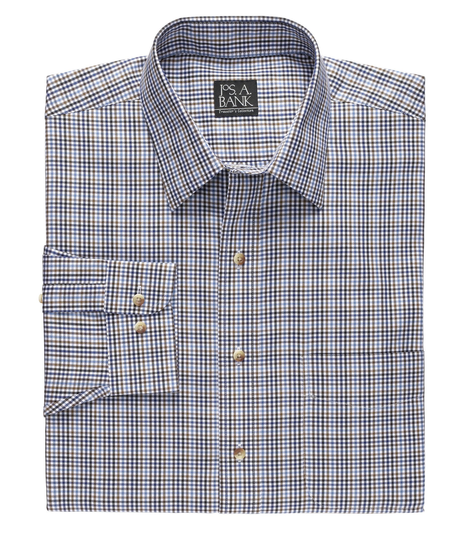 Traveler Tailored Fit Poplin Point Collar Sportshirt
