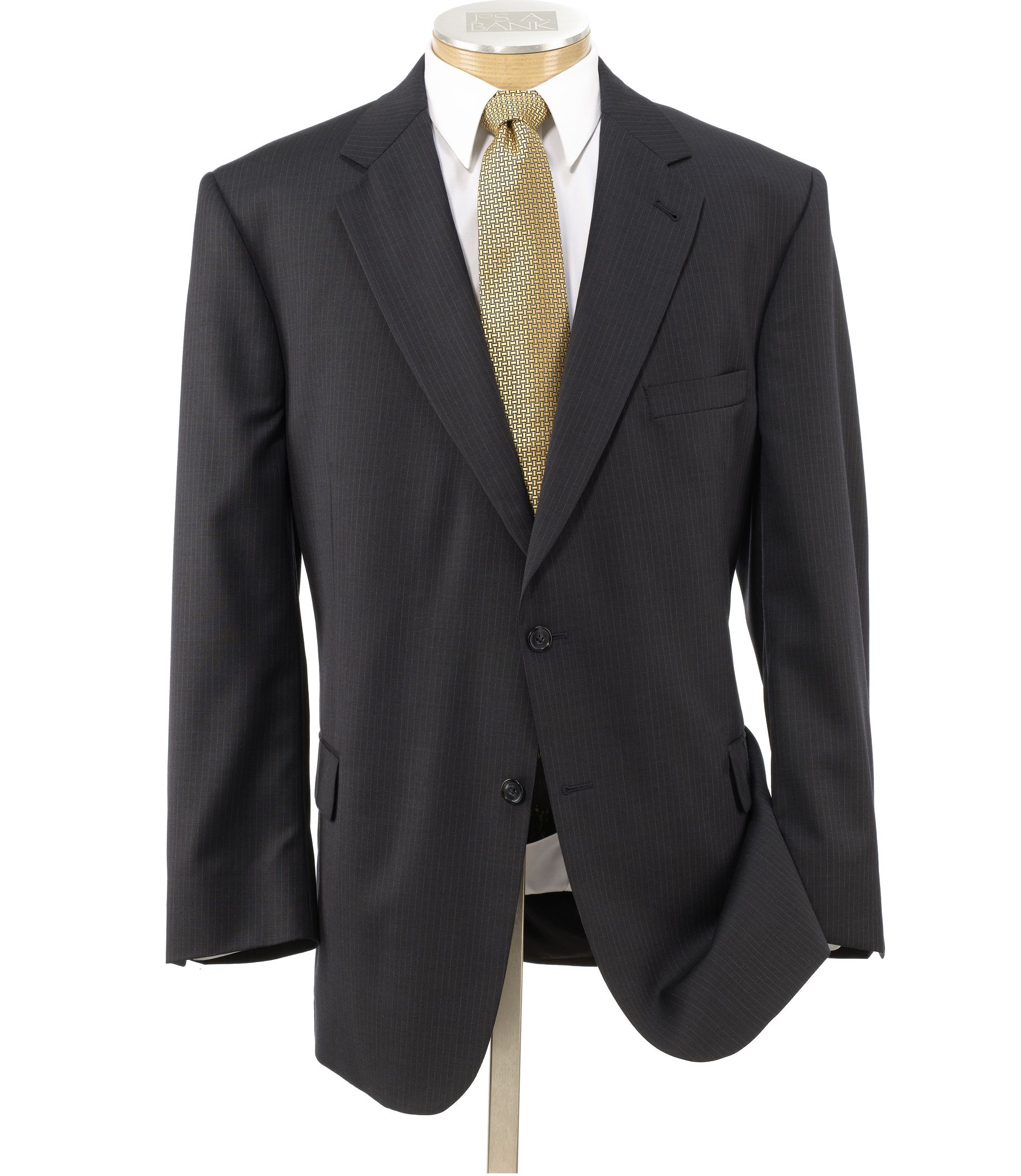 Signature 2-Button Wool Suit- Charcoal Tic Stripe