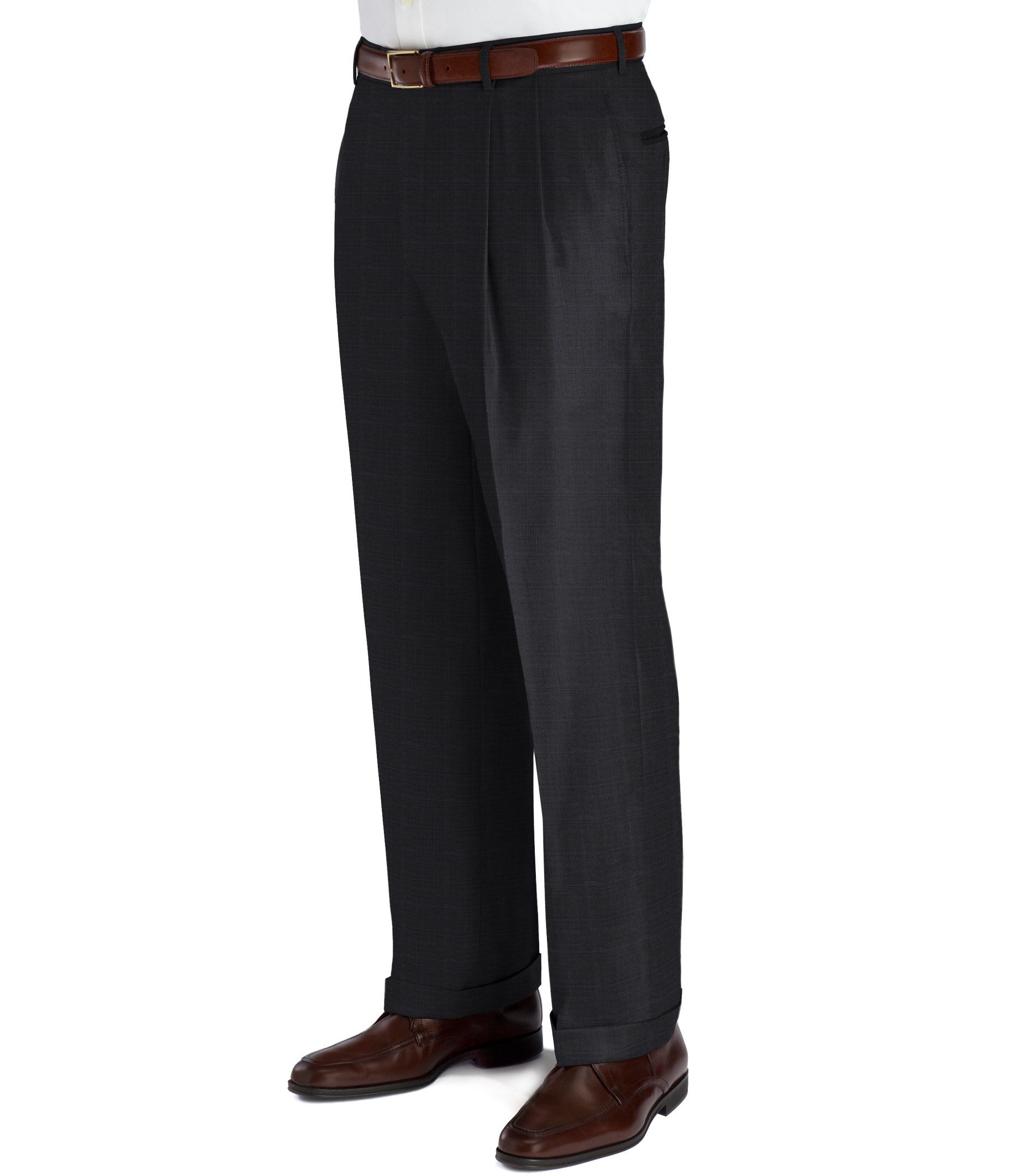 pleated front trousers