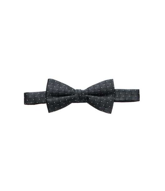 Black with Silver Pindot Formal Bow Tie