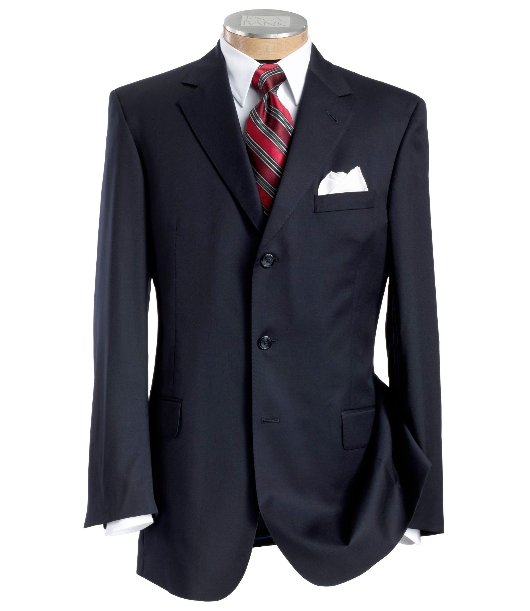 Executive 3-Button Wool Suit with Center Vent with Pleated Front Trousers- Sizes 44 X-Long-52