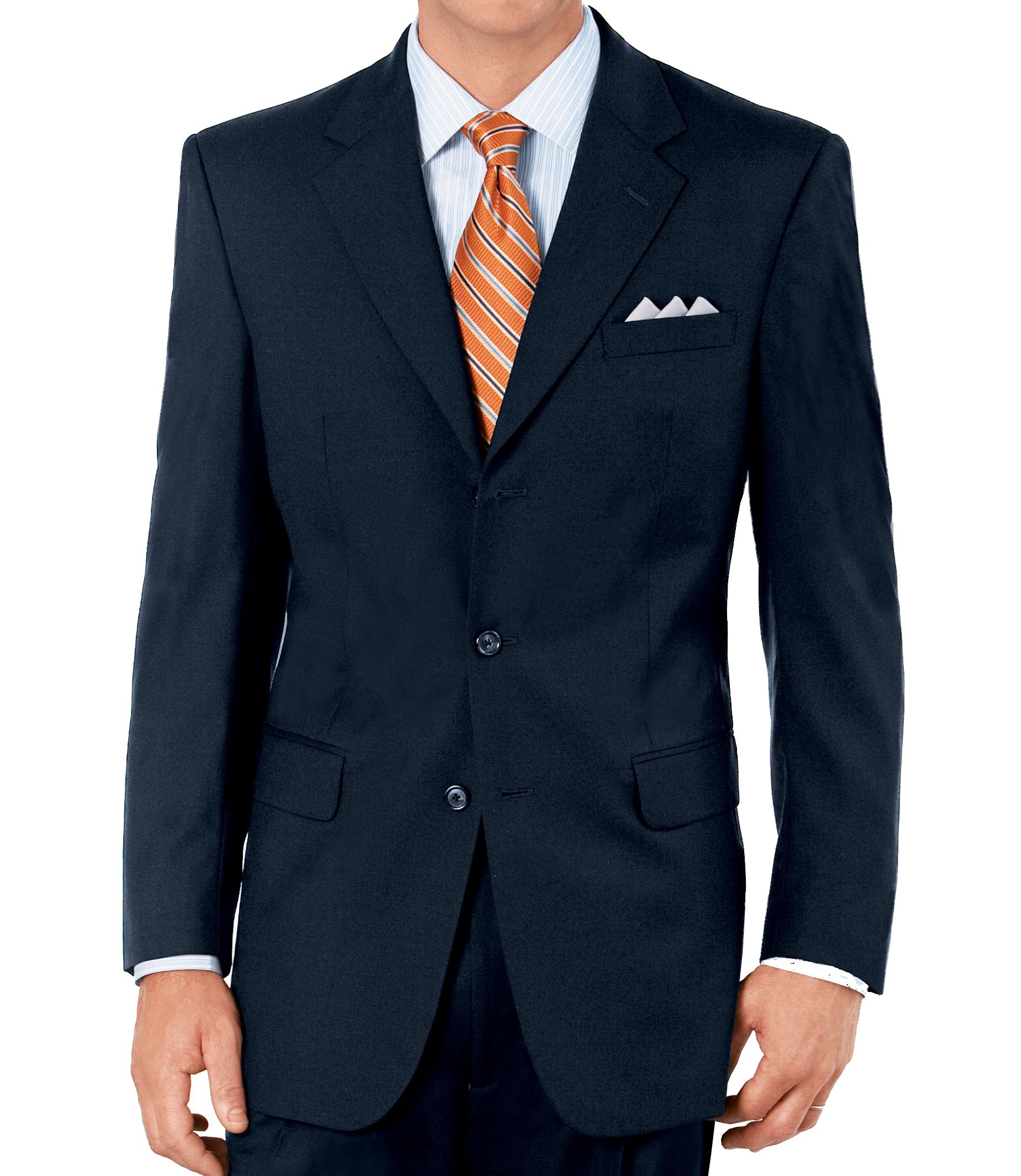 Executive 2-Button Wool Suit with Center Vent with Pleated Front Trousers- Sizes 44 X-Long-52