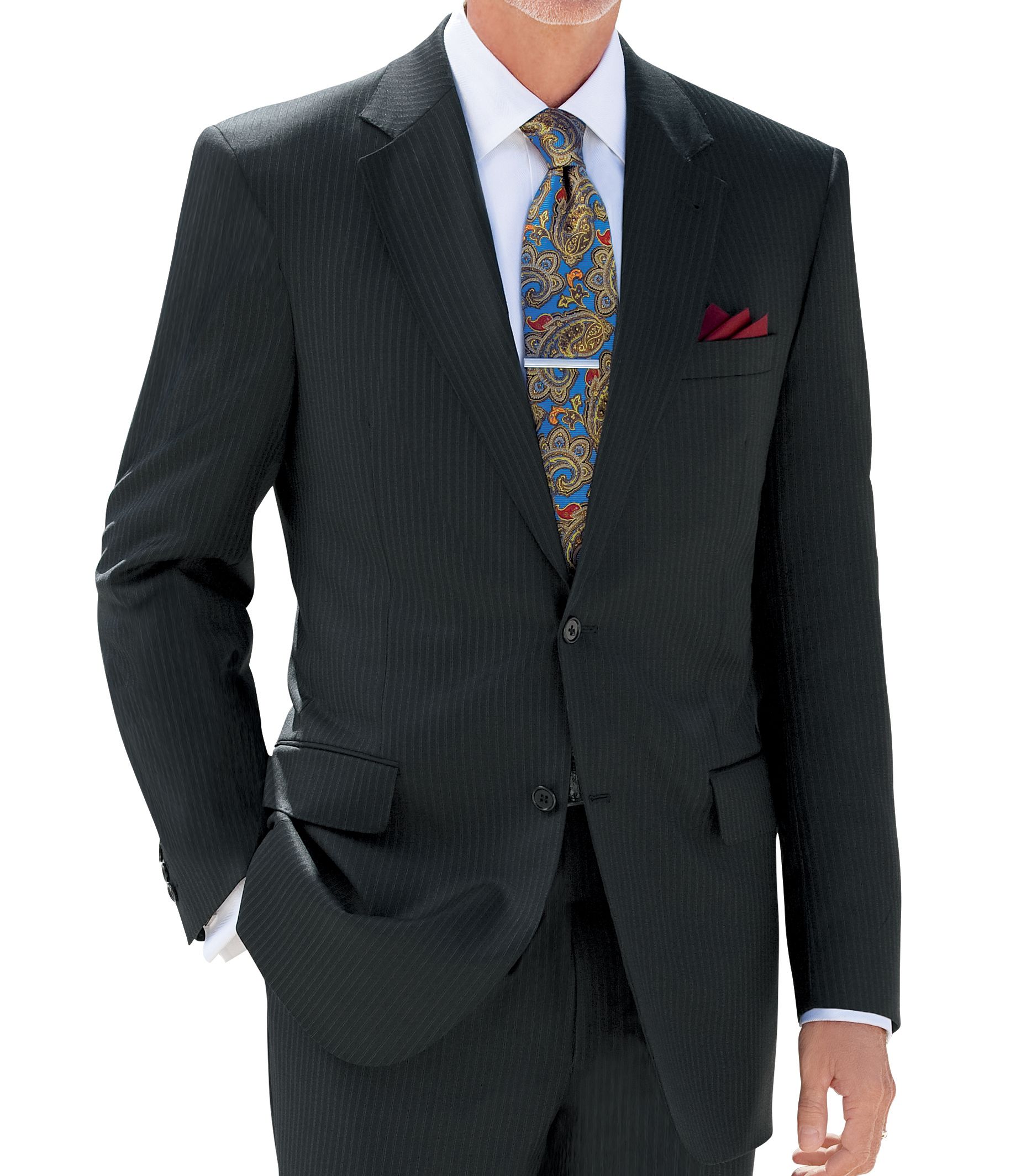 Traveler Tailored Fit 2-Button Suits Plain Front Sizes- Sizes 42 X-Long-52