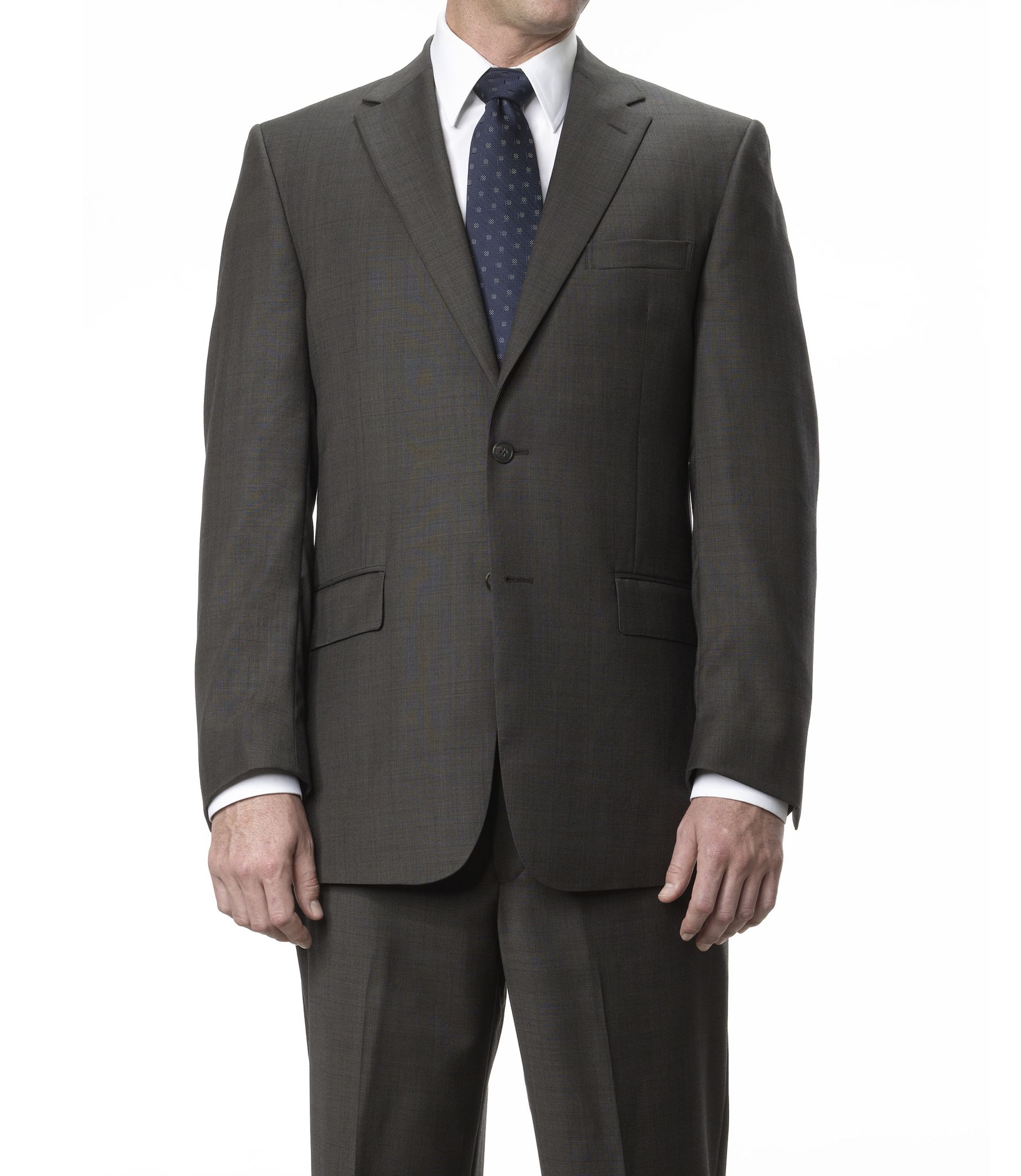 Traveler Tailored Fit 2-Button Suits Plain Front Trousers