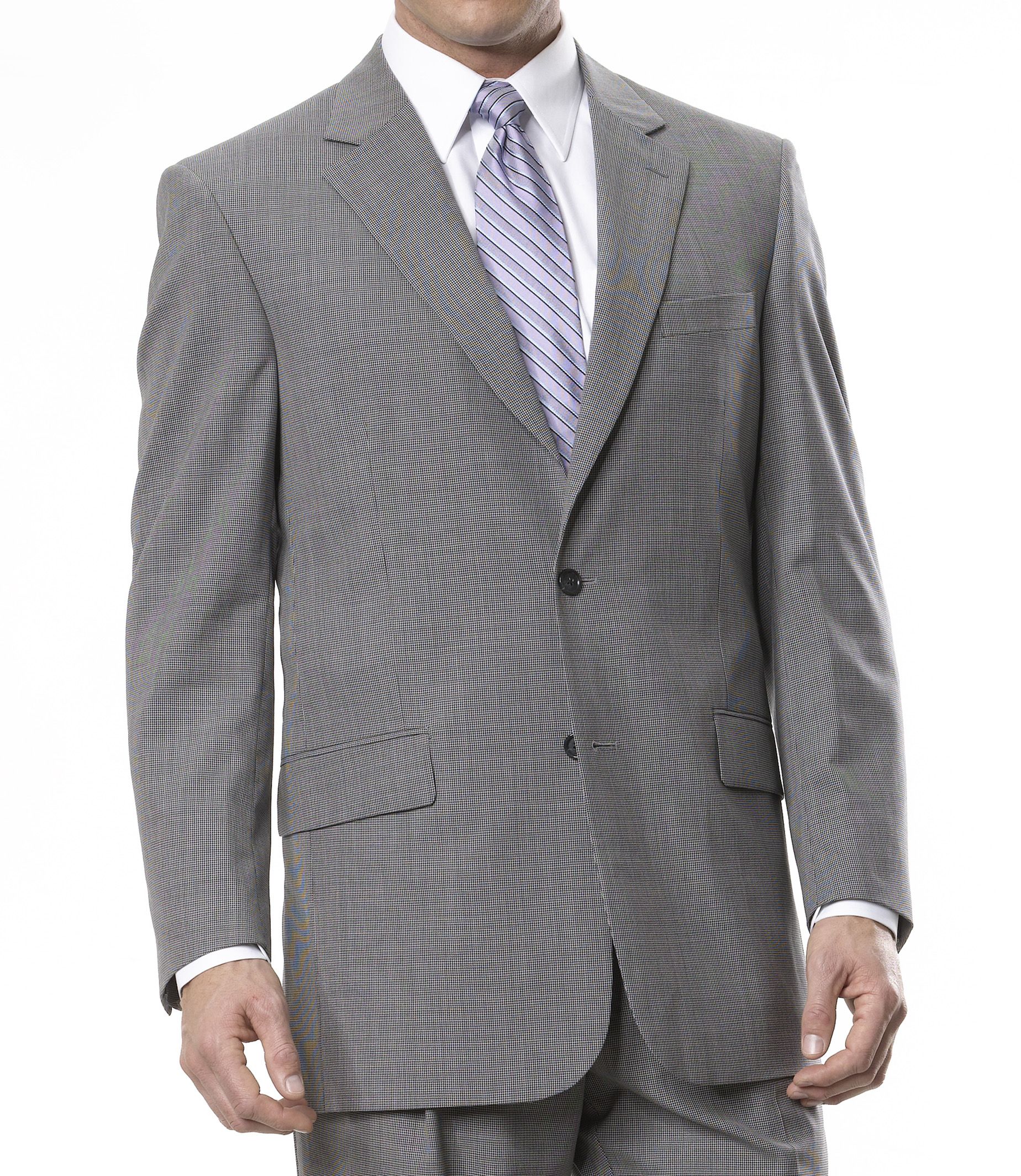Executive 2-Button Wool Suit with Center Vent and Pleated Front Trousers- Sizes 44 X-Long-52