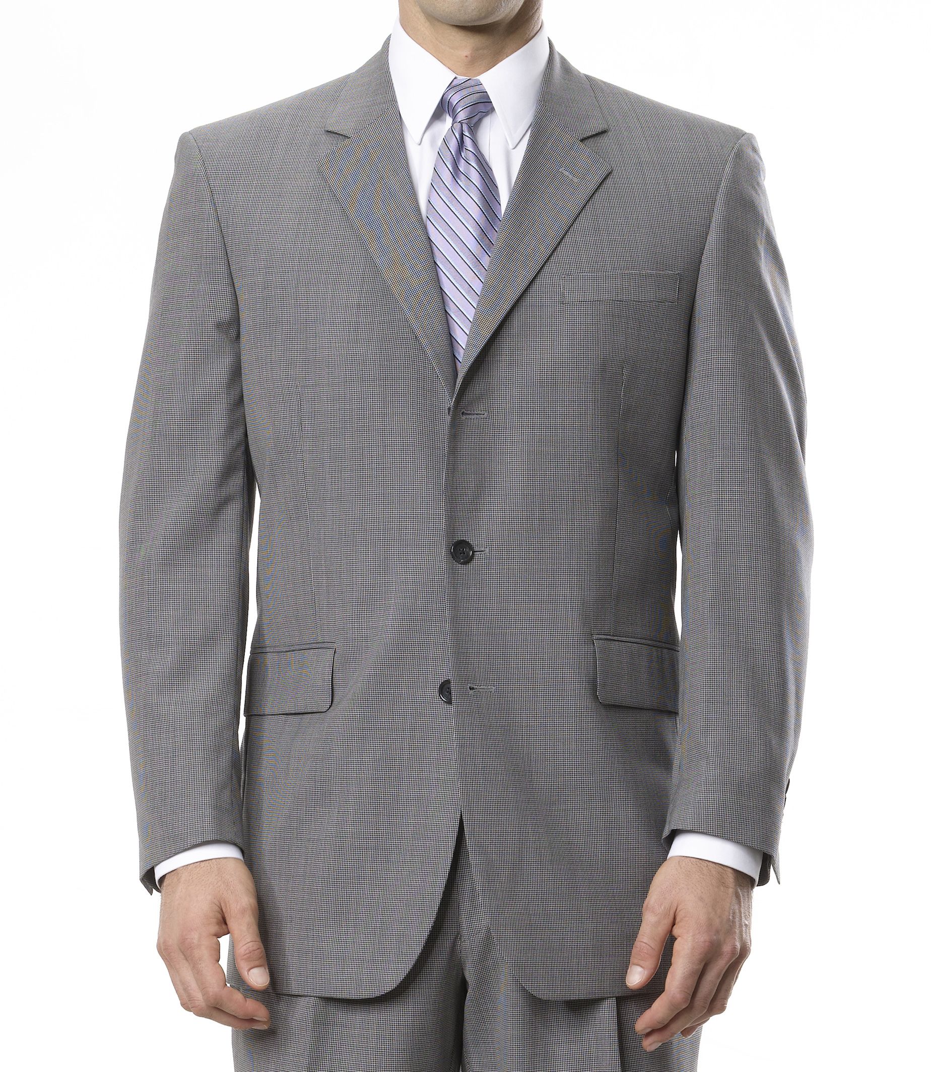 Executive 3-Button Wool Suit with Center Vent and Pleated Front Trousers- Sizes 44 X-Long-52