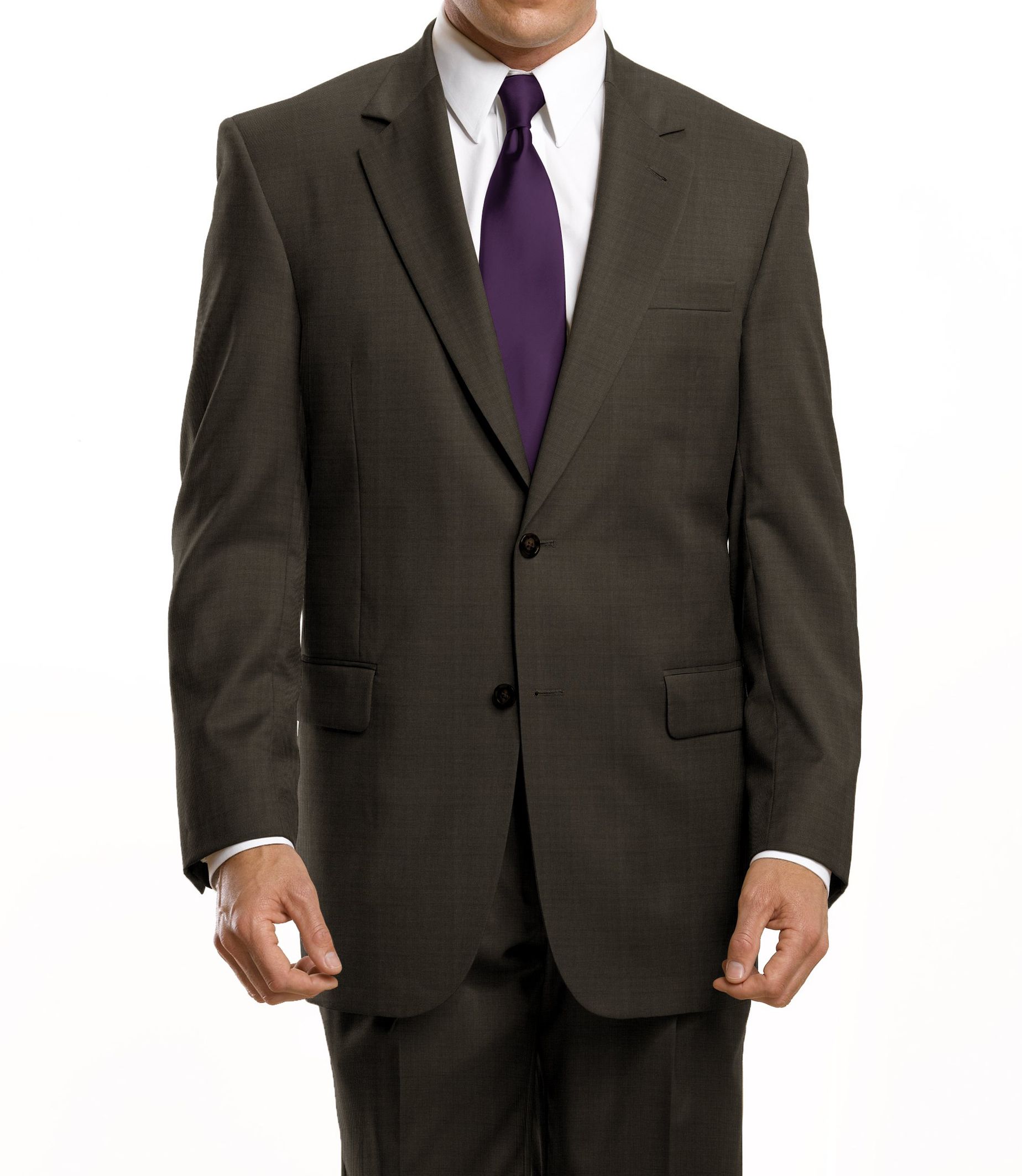 Signature 2-Button Wool Pattern Suit- Sizes 44 X-Long-52