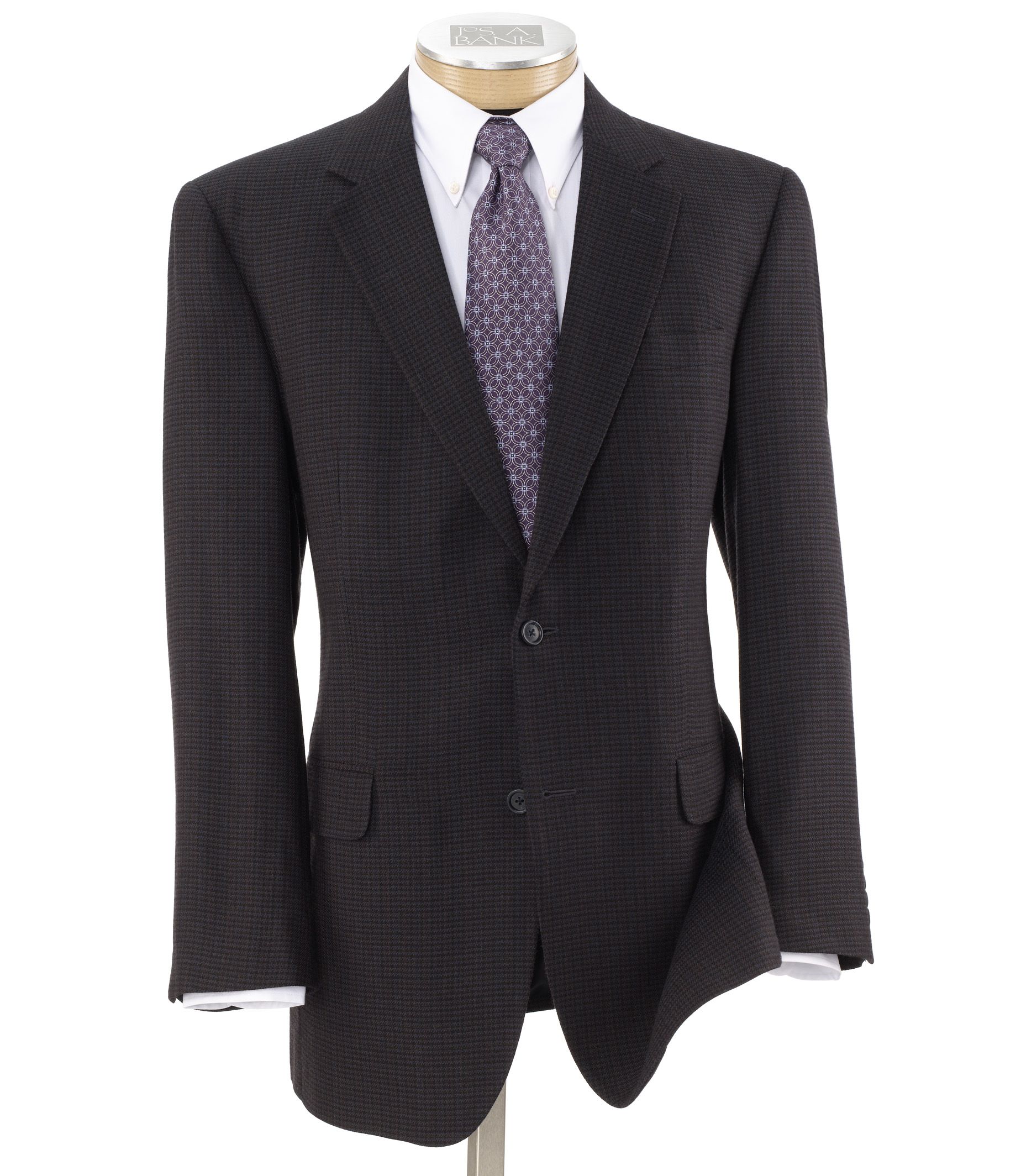 Executive Wool 2-Button Blue Grid Check Sportcoat- Sizes 44-52