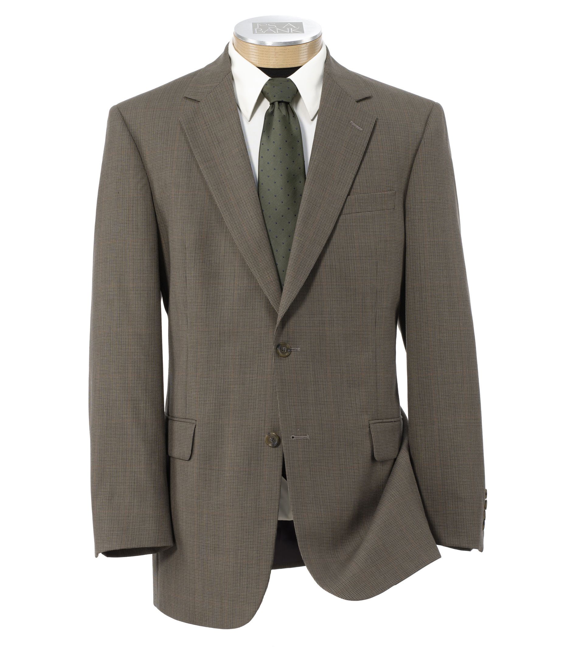 Factory Store Classic 2 Button Olive Check Suit