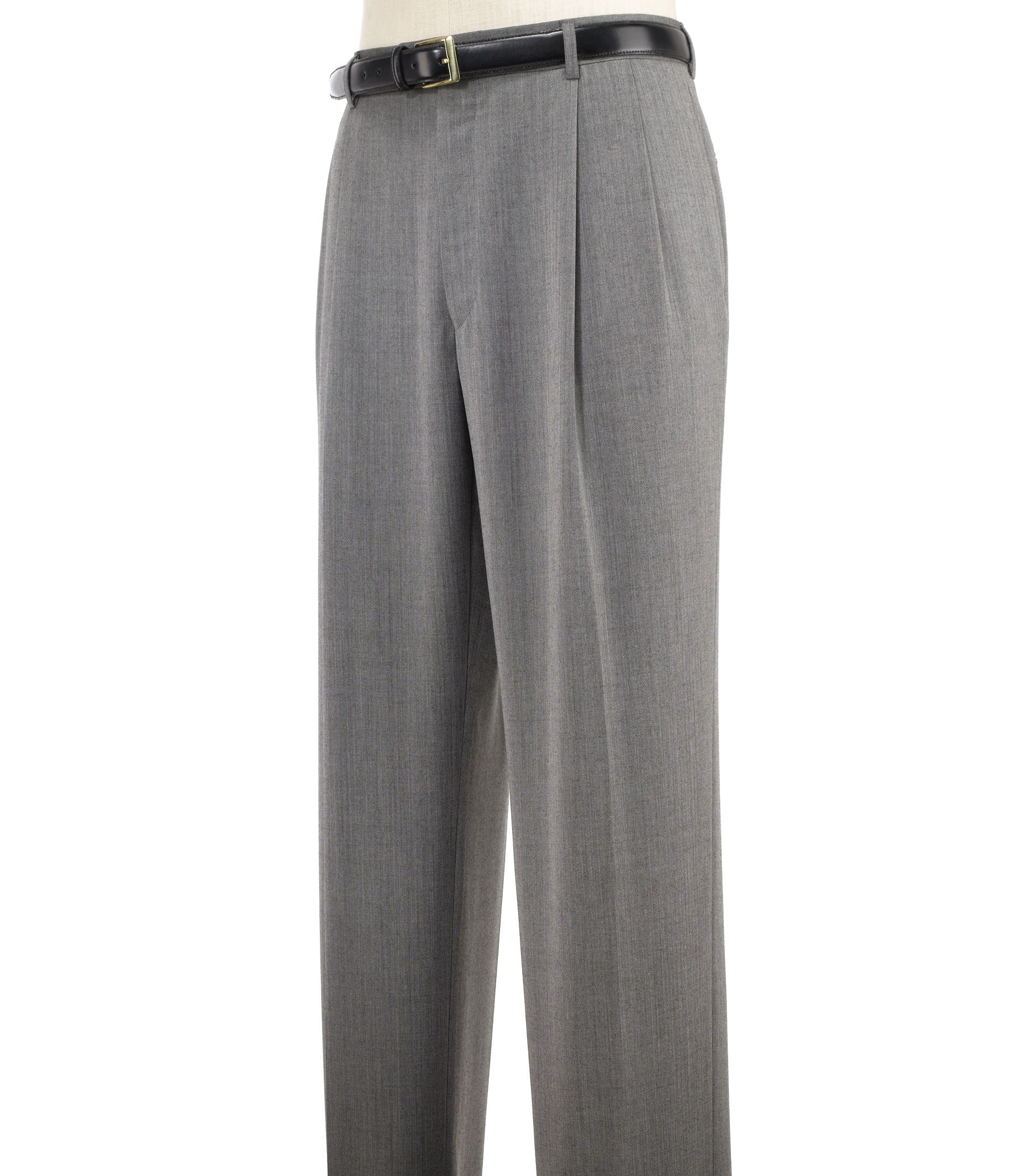 Executive Patterned Wool Pleated Trousers- Sizes 44-48