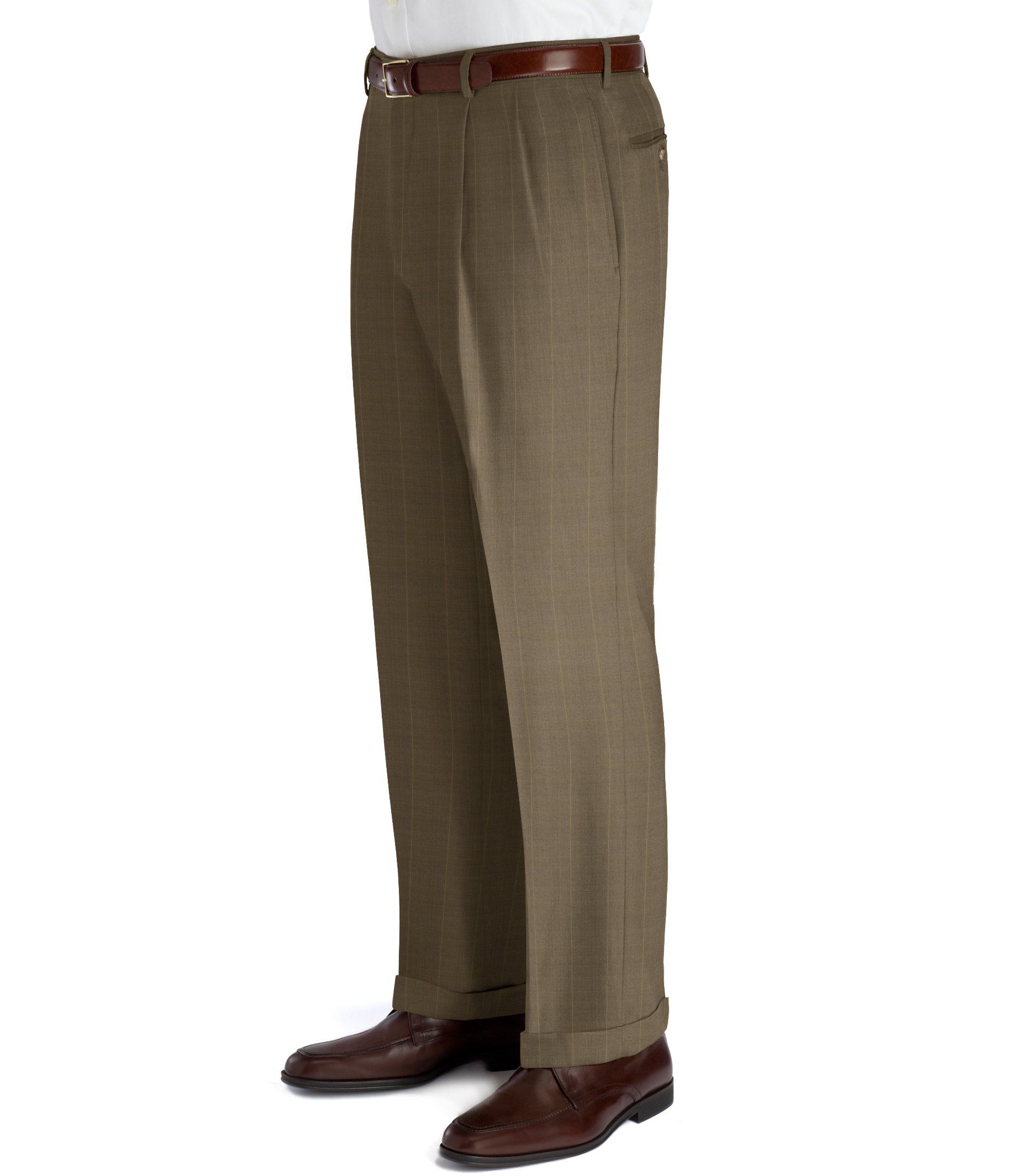 Executive Patterned Pleated Front Wool Trousers- Sizes 44-48