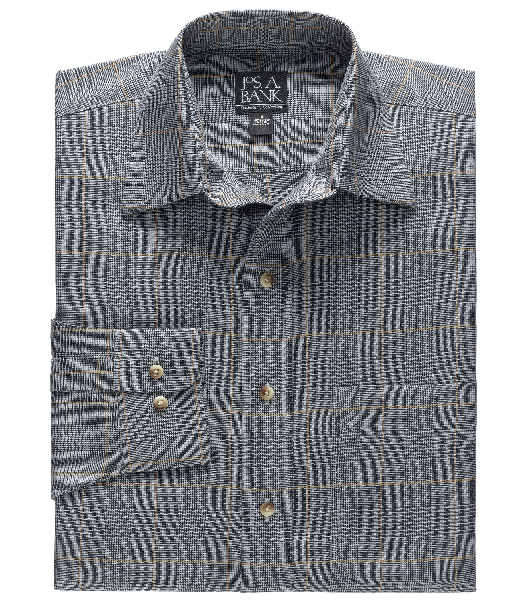 Long Sleeve Traveler Poplin Point Collar Standard Fit