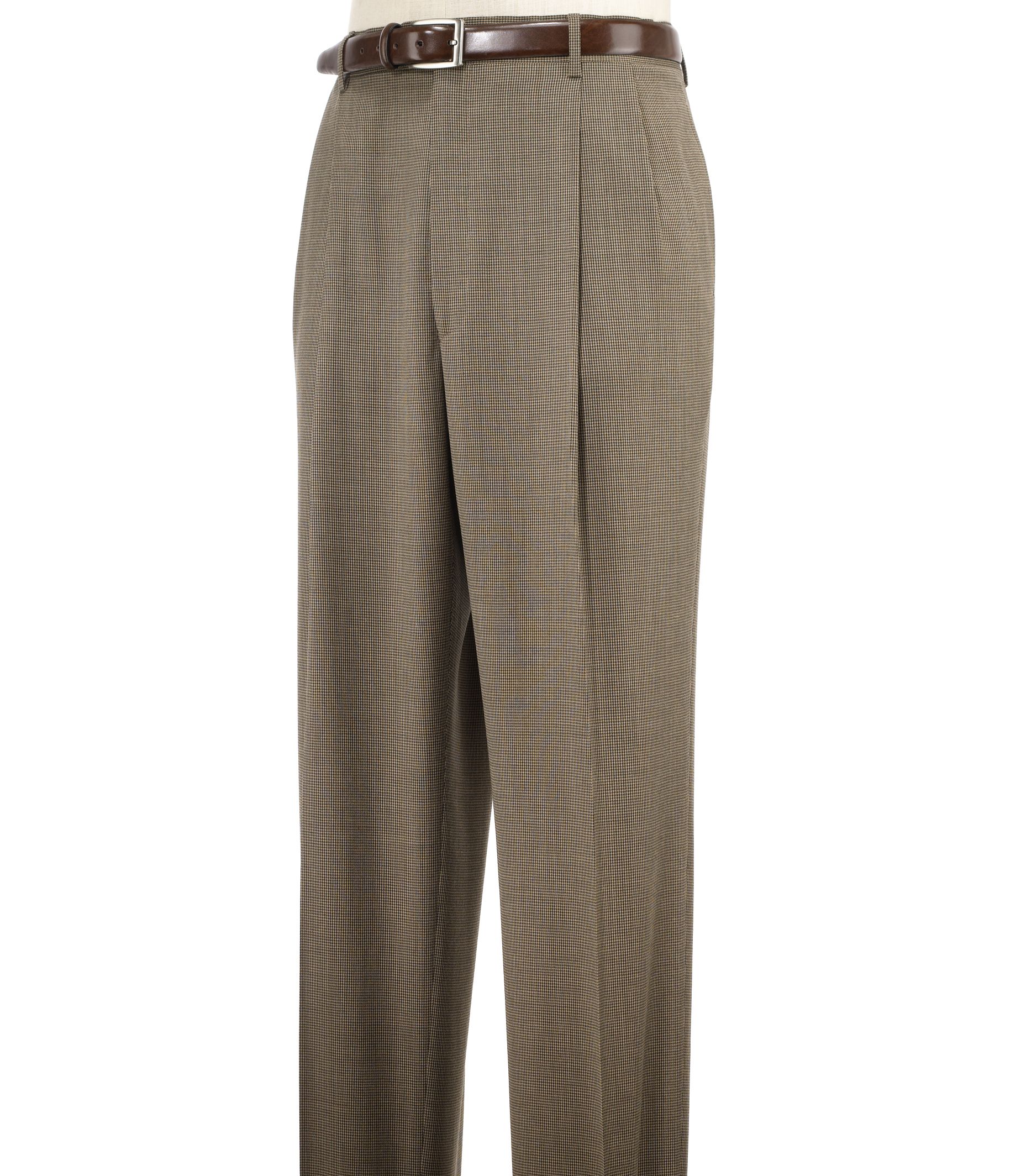 Executive Patterned Wool Pleated Trouser Sizes 44 48 Devcube