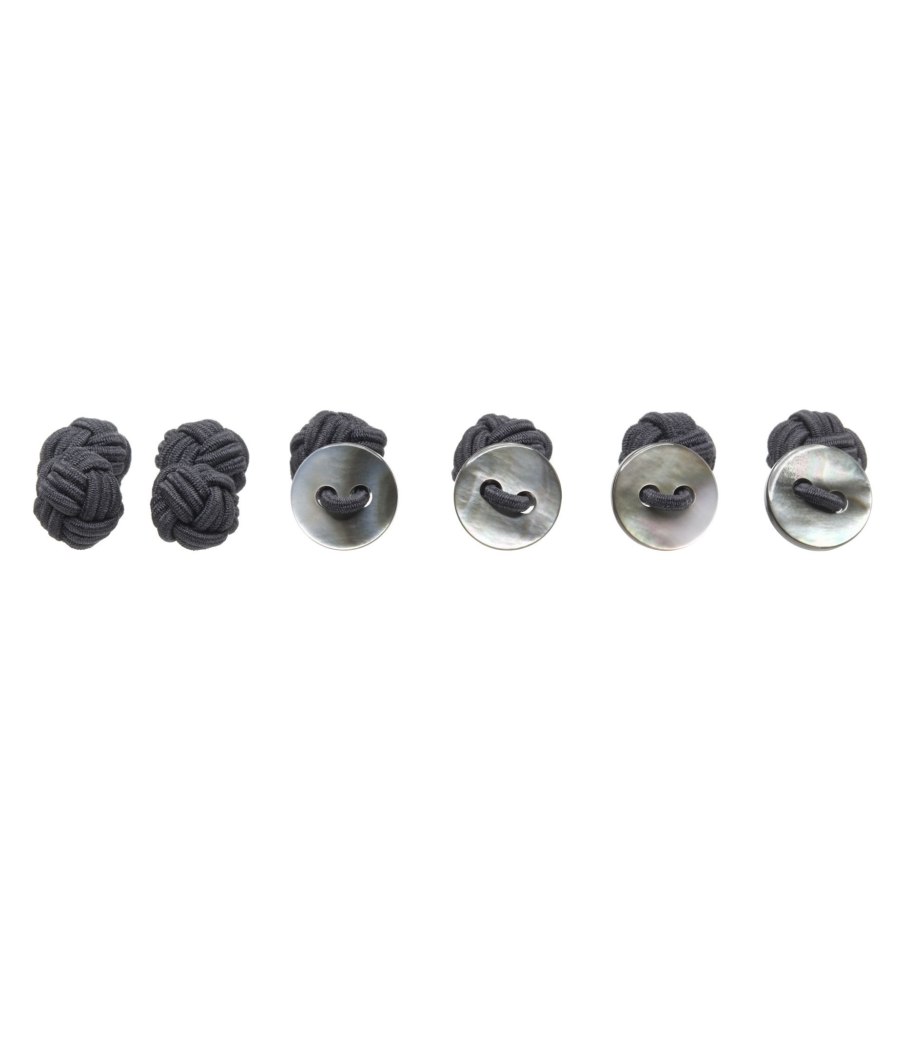 Mother-of-Pearl Silk Knot Stud Set