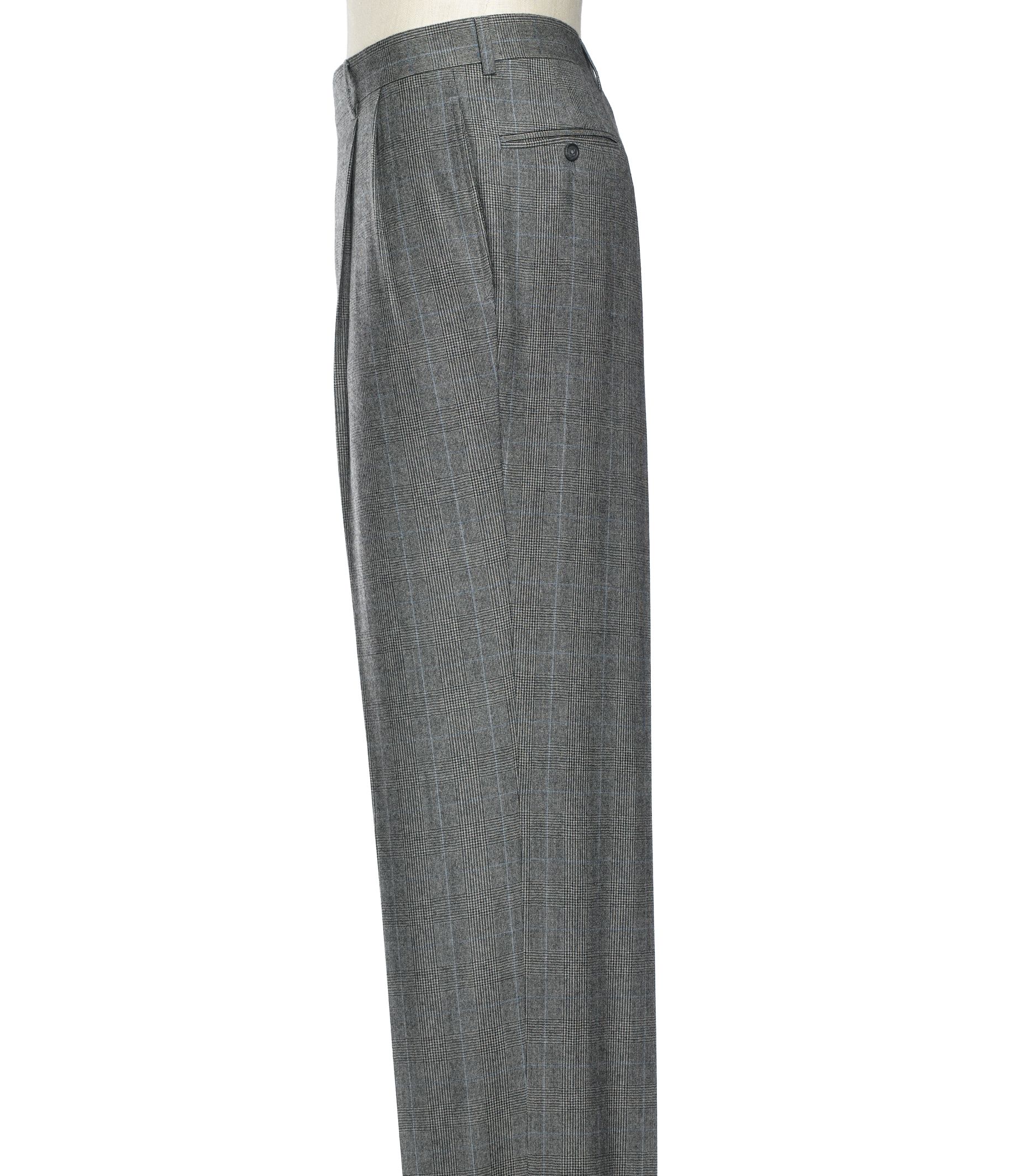 Executive Patterned Wool Pleated Trousers