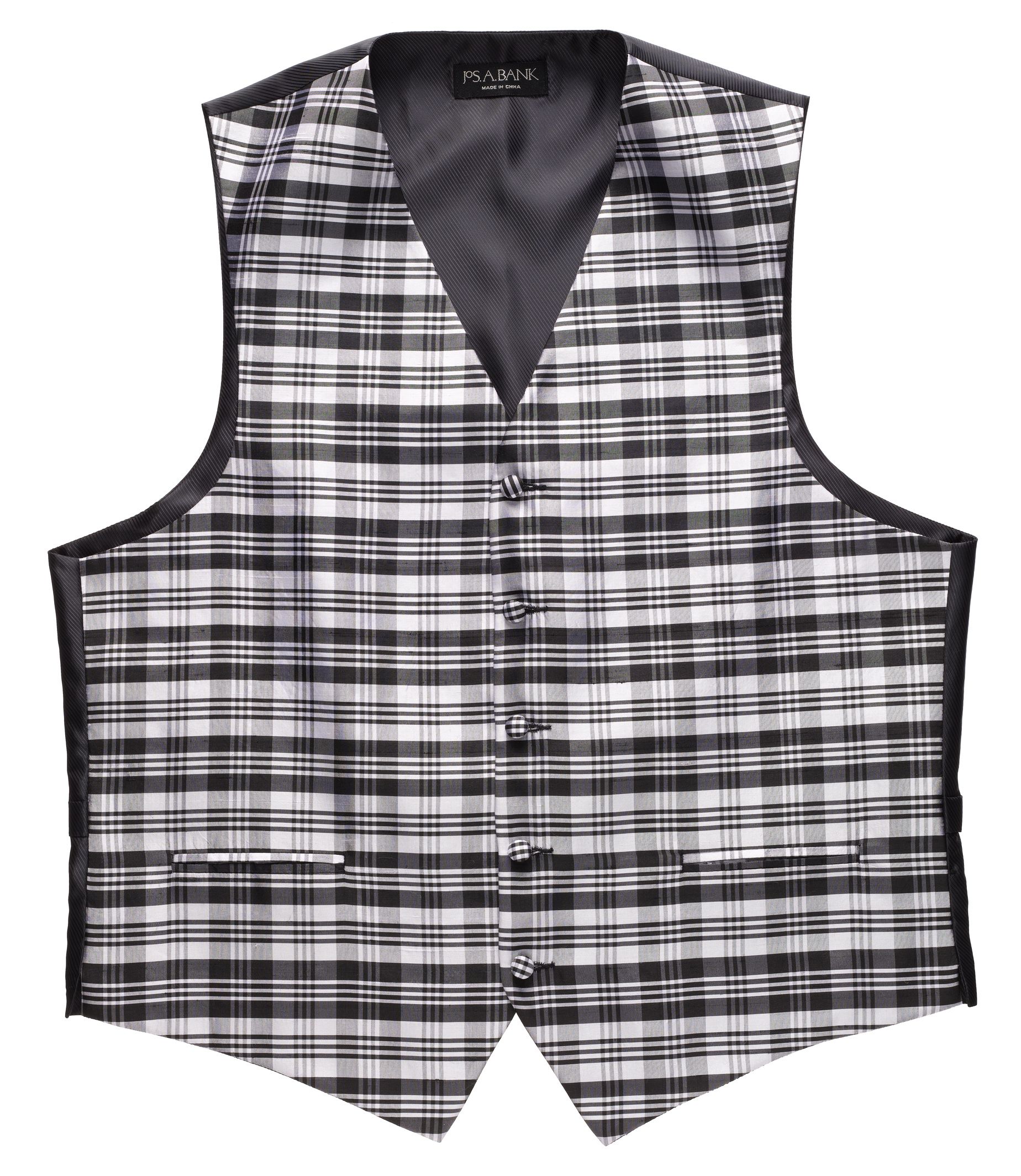 black and white vest top