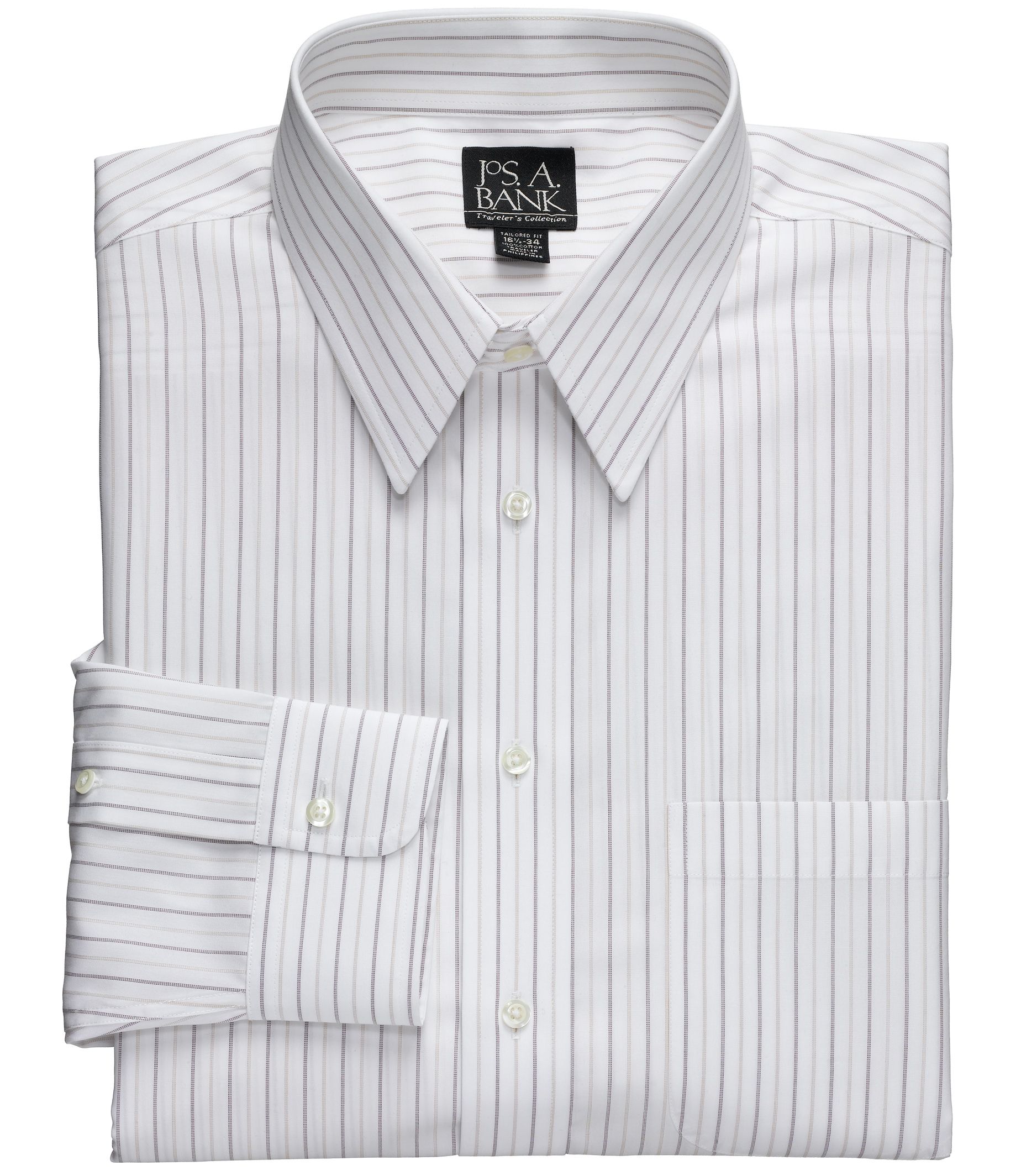 Traveler Tailored Fit Point Collar Patterned Dress Shirt