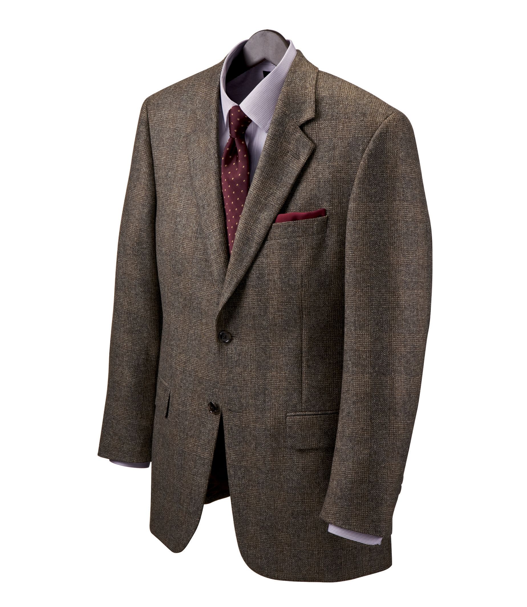 Joseph 2-Button Sportcoat- Taupe/Charcoal Windowpane- Sizes 44-52
