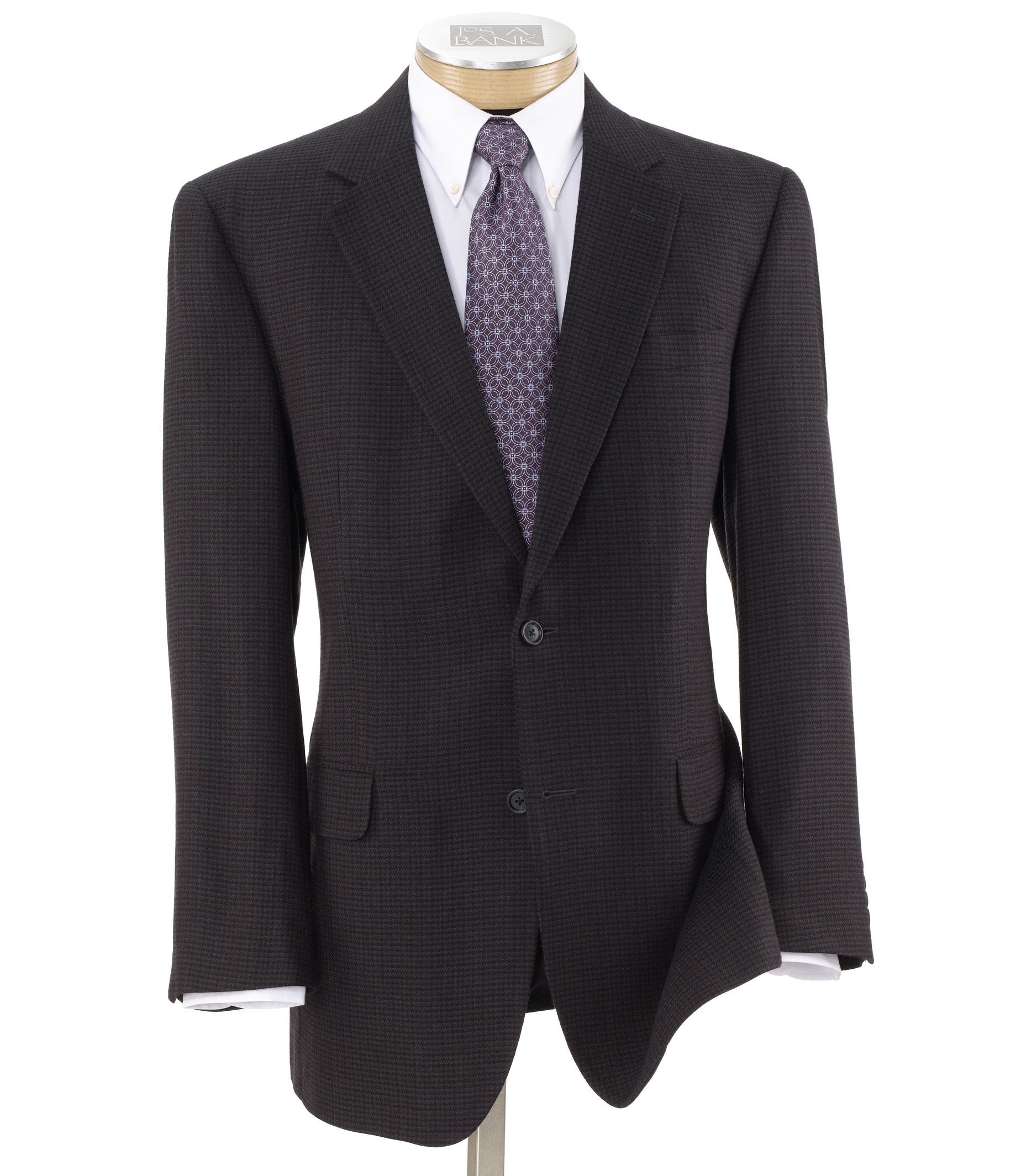 Executive Wool 2-Button Blue Grid Check Sportcoat- Sizes 52-60