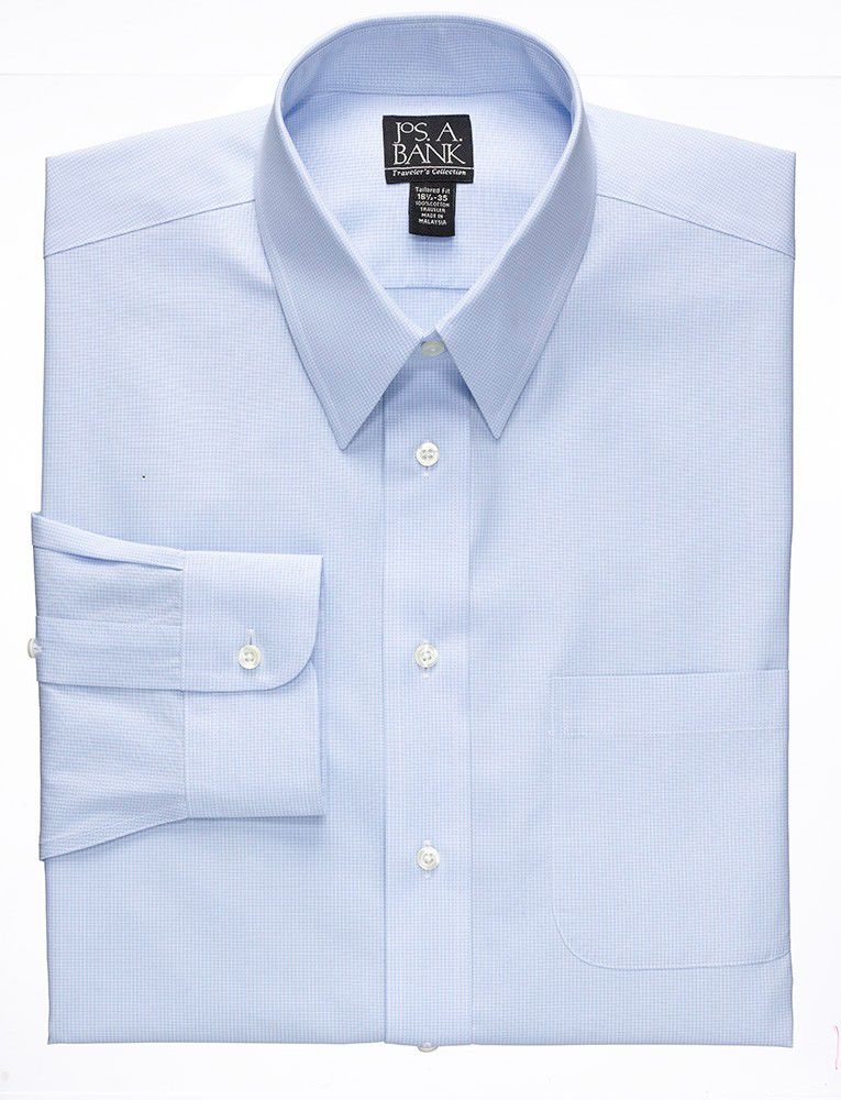 Traveler Tailored Fit Point Collar Dress Shirt
