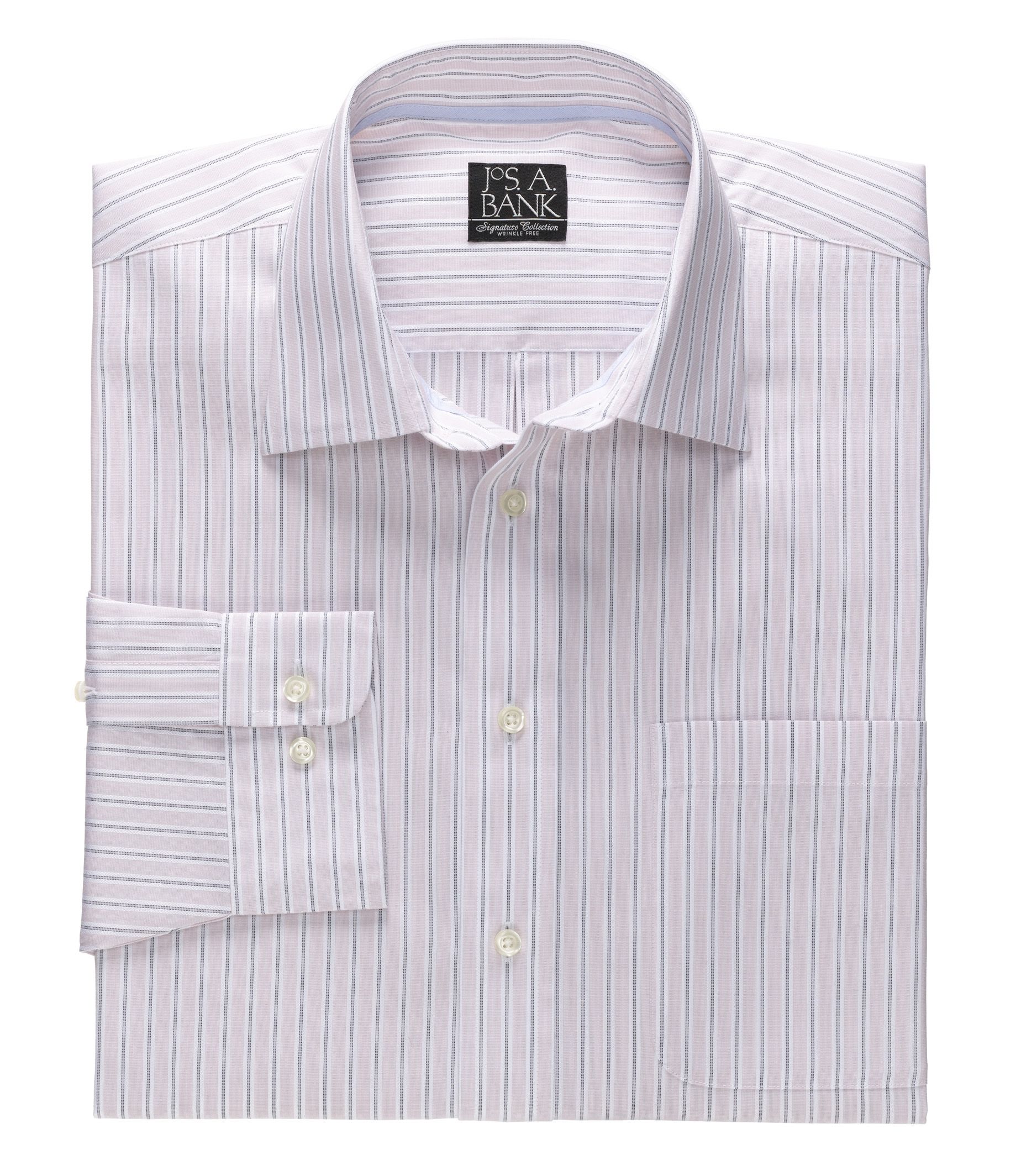 Signature Long-Sleeve Wrinkle-Free Cotton Spread Collar Sportshirt