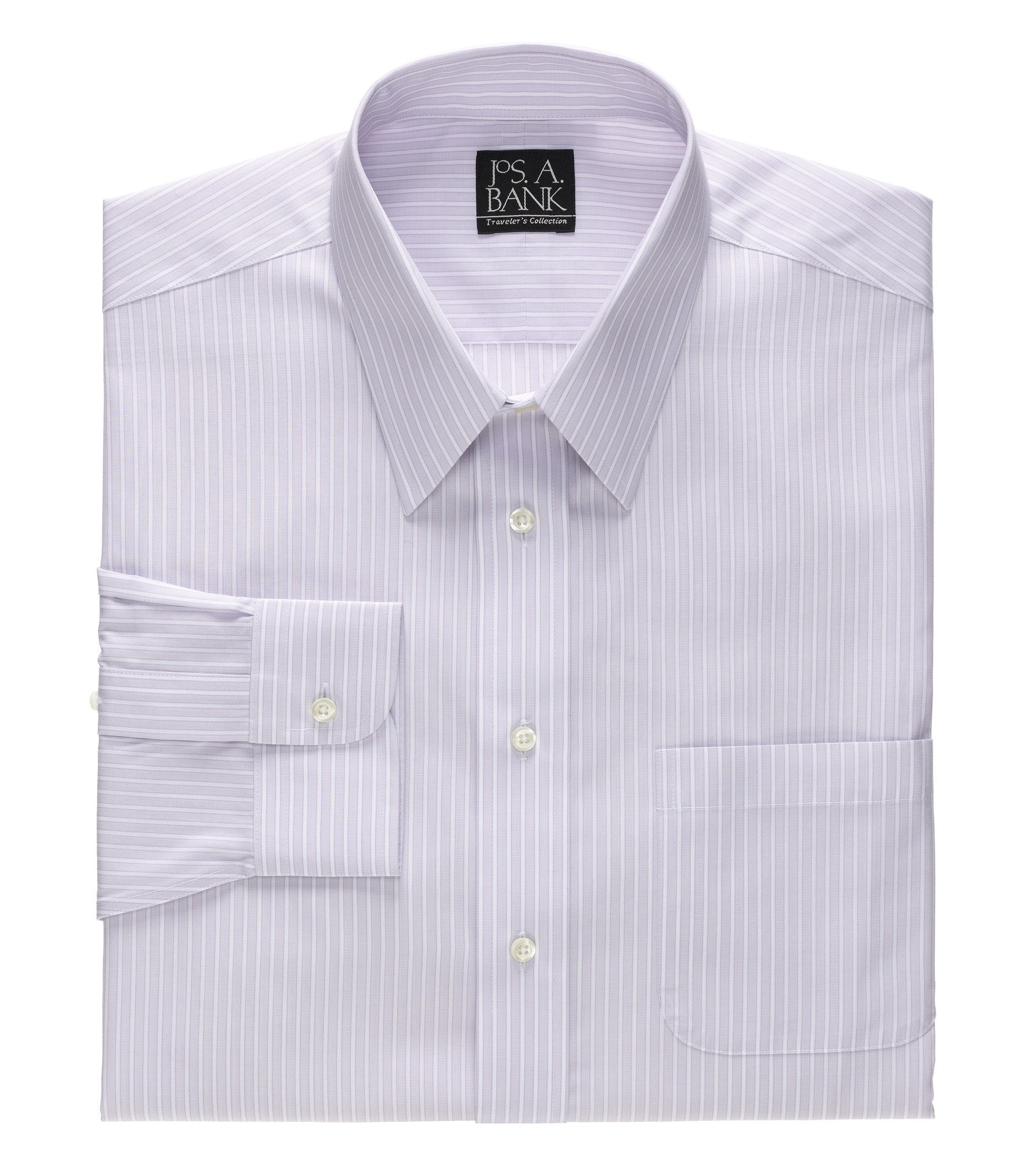 Traveler Point Collar Stripe Dress Shirt Big/Tall