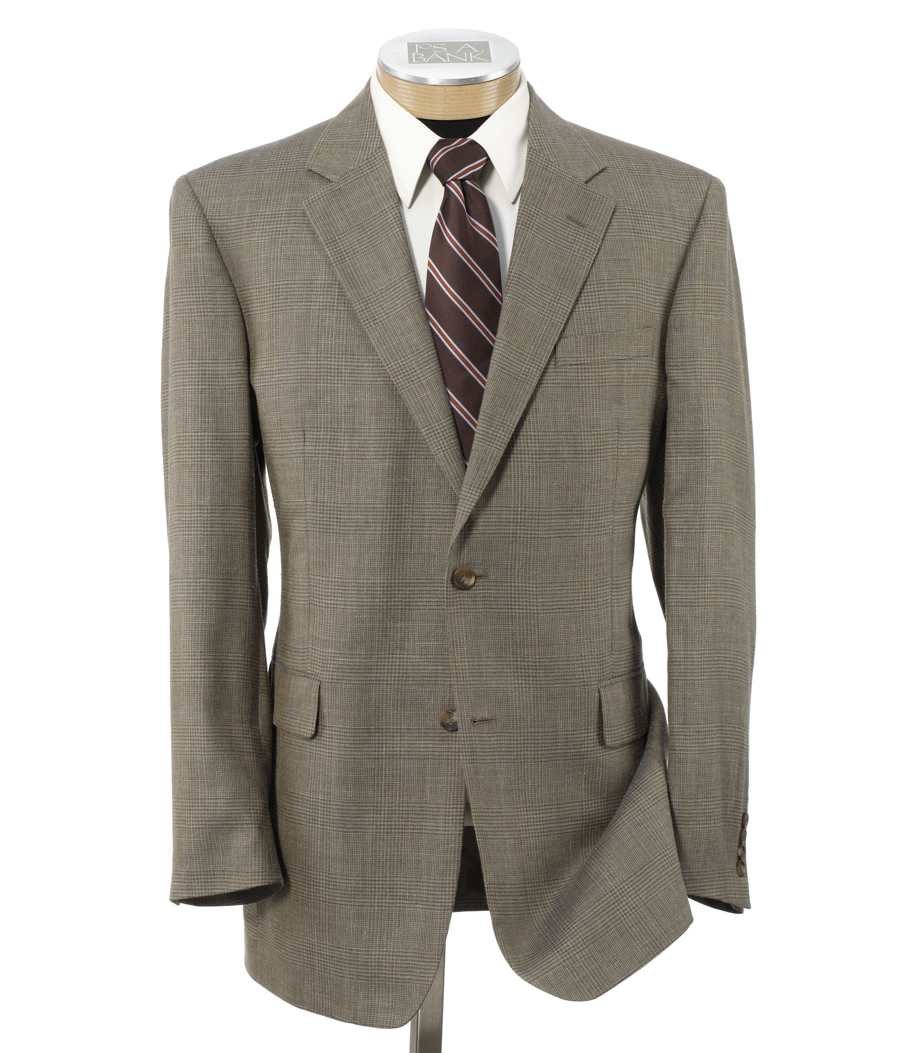 Executive 2 Button Sportcoat- Olive/Grey Plaid