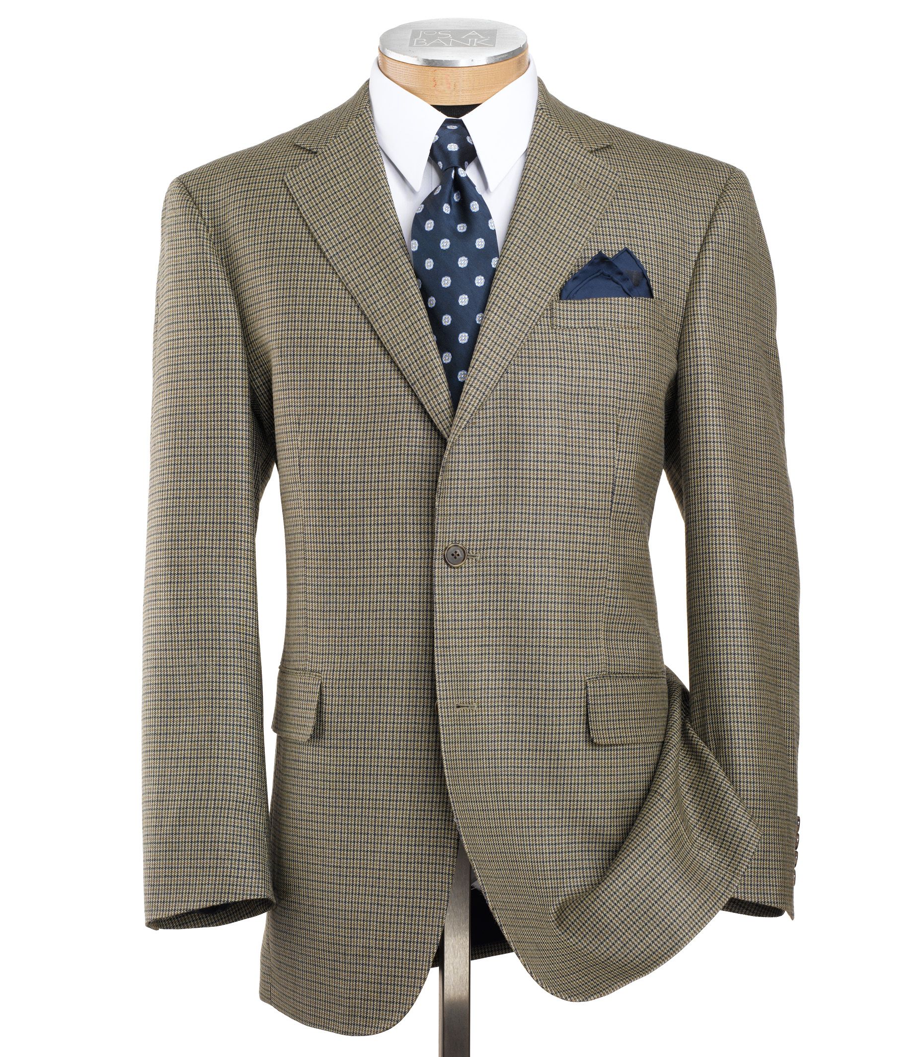 Executive 2 Button Sportcoat- Olive/Navy Check- Sizes 48-52