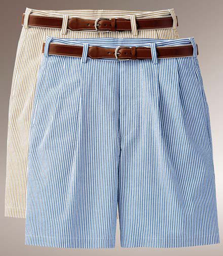 Stays Cool Cotton Pleated Seersucker Shorts