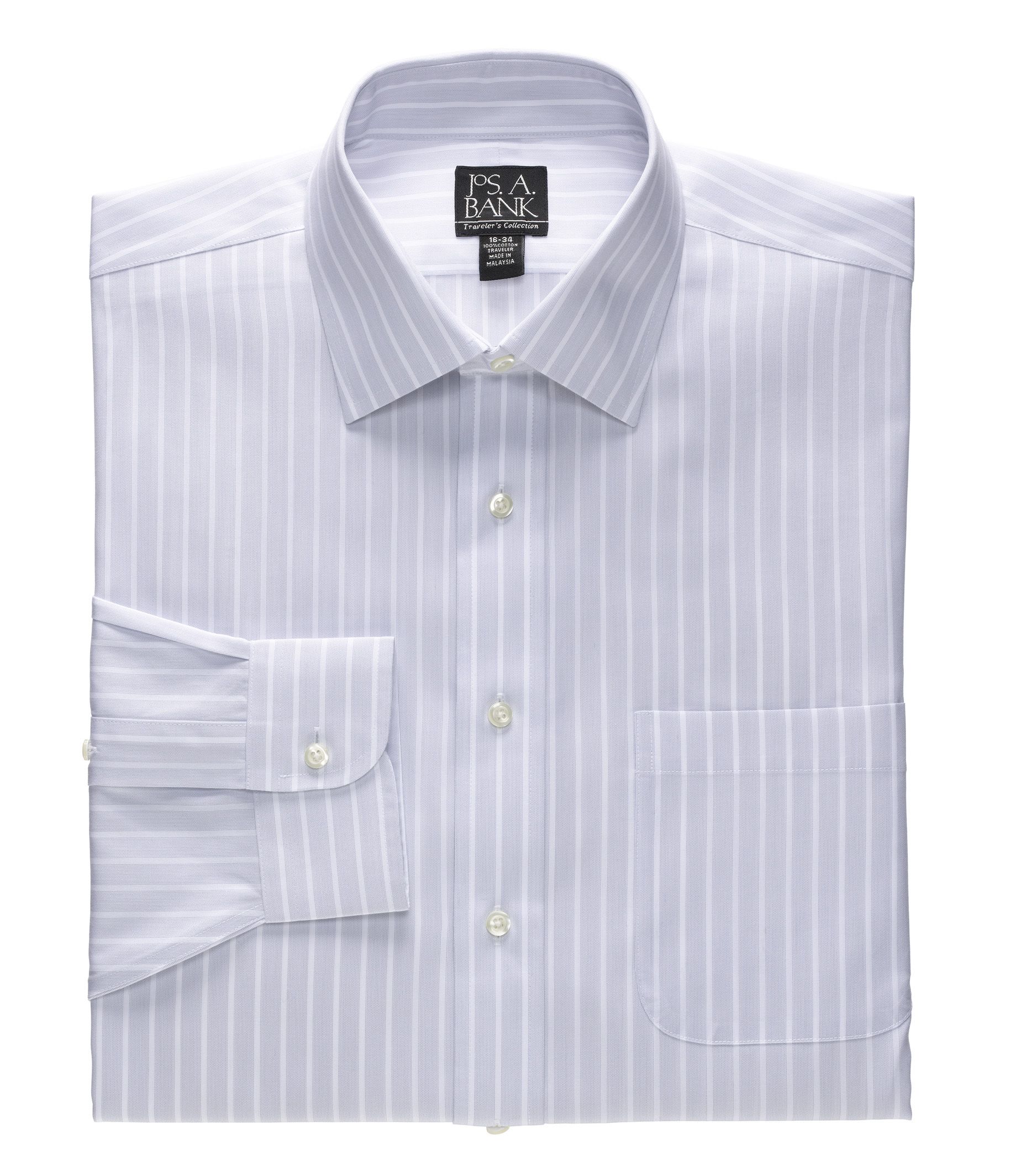 Traveler Patterned Spread Collar Dress Shirt