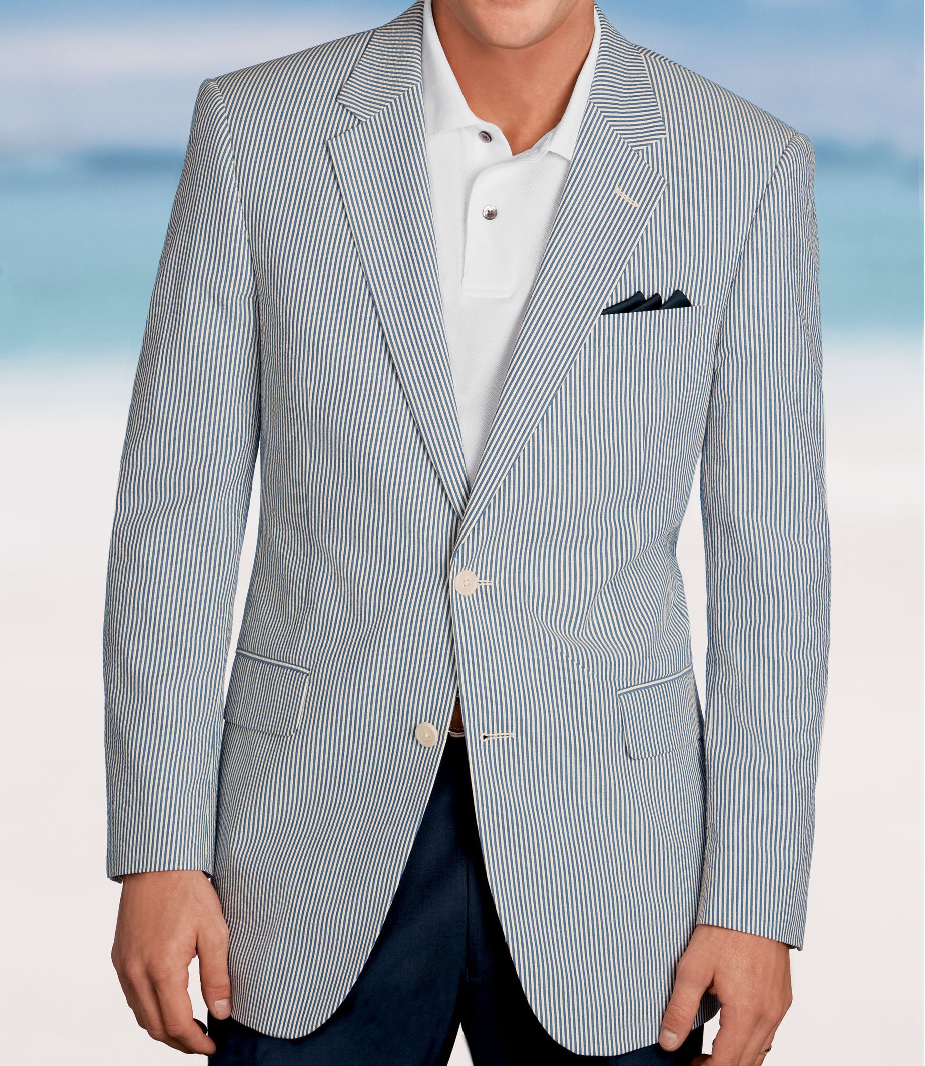 Stays Cool Seersucker 2-Button Sportcoat- Sizes 44-52