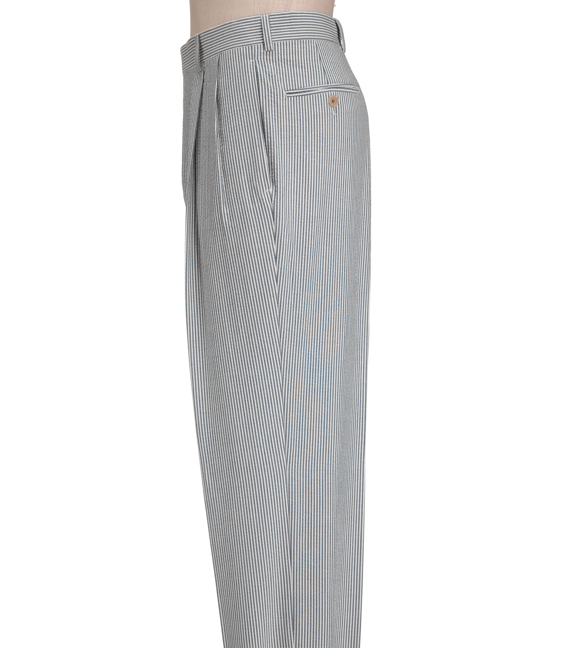 Stays Cool Seersucker Pleated Trousers- Sizes 44-48
