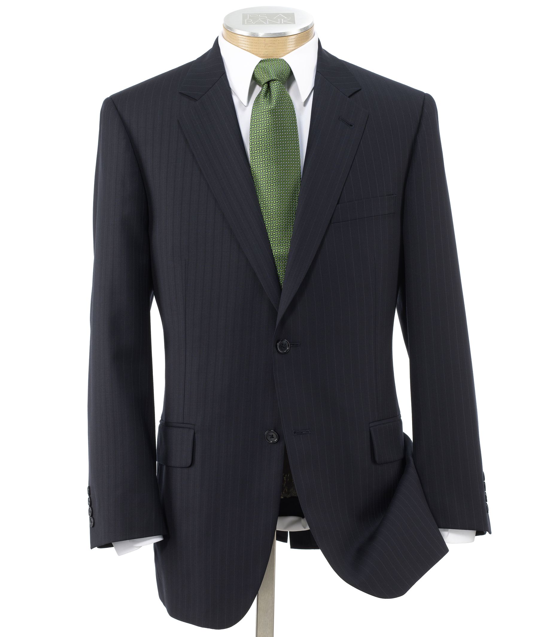 Signature 2-Button Wool Suit- Navy Fashion Stripe- Sizes 48-52