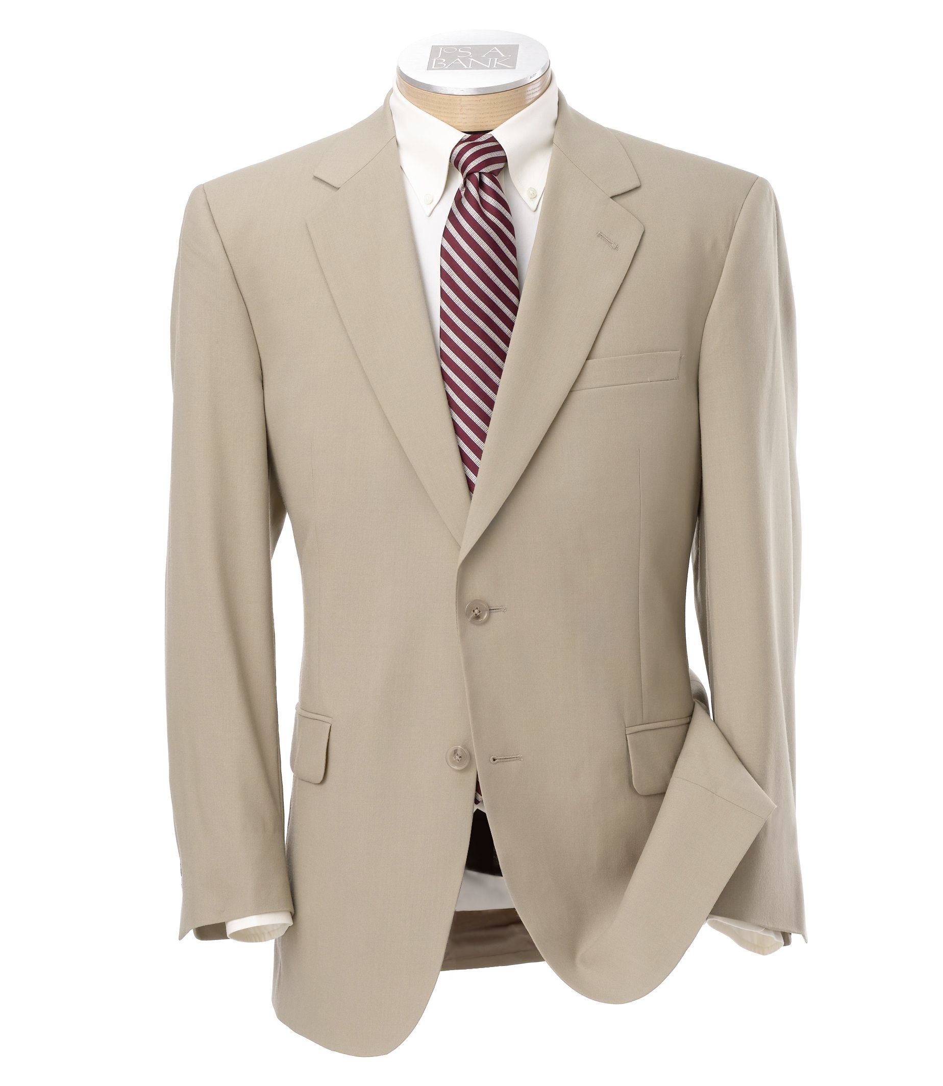 Signature 2-Button Wool Suit- Grey Herringbone with Rust Stripe- Sizes 48-52