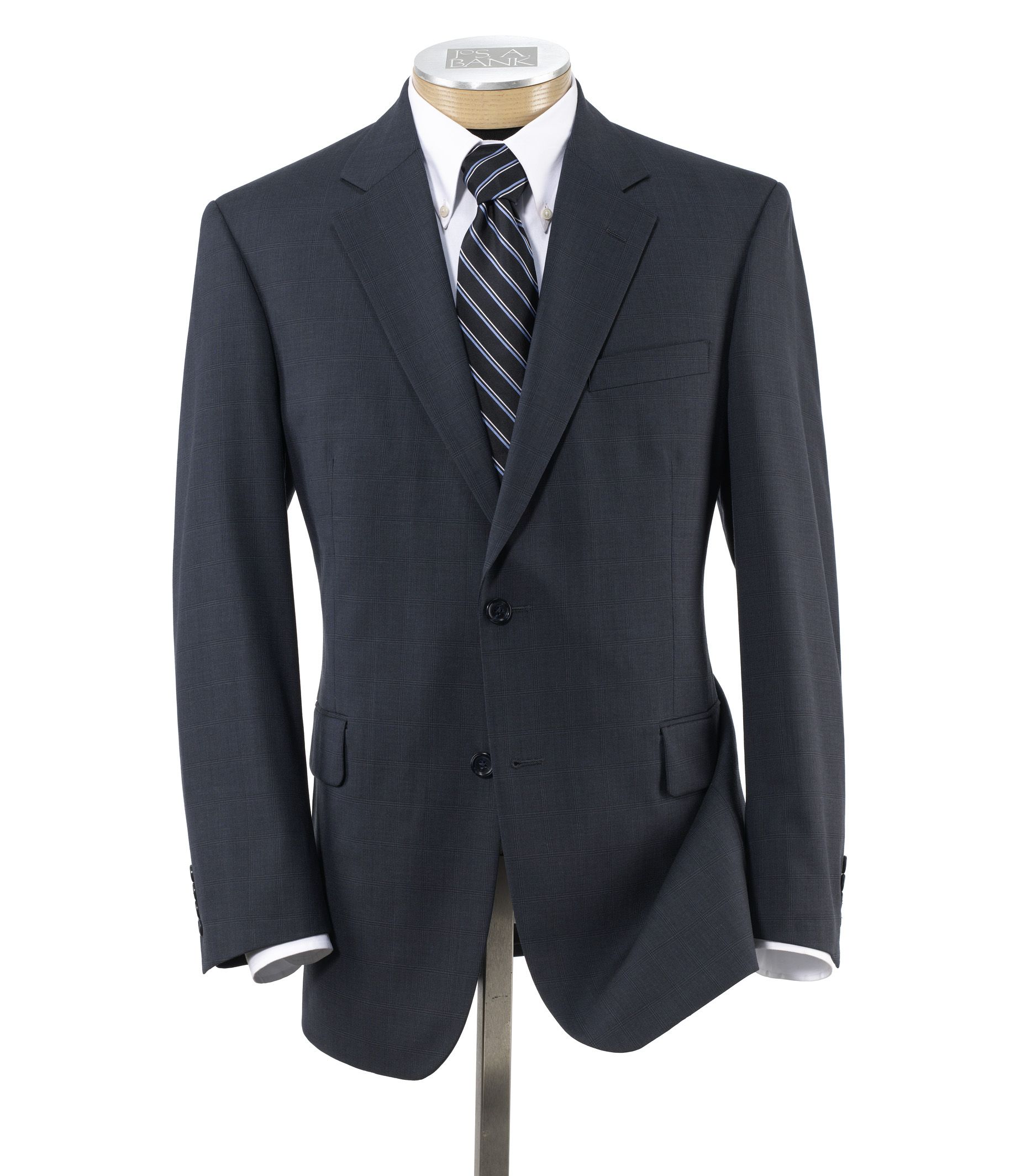 Executive 2-Button Wool Suit with Center Vent with Pleated Front Trousers
